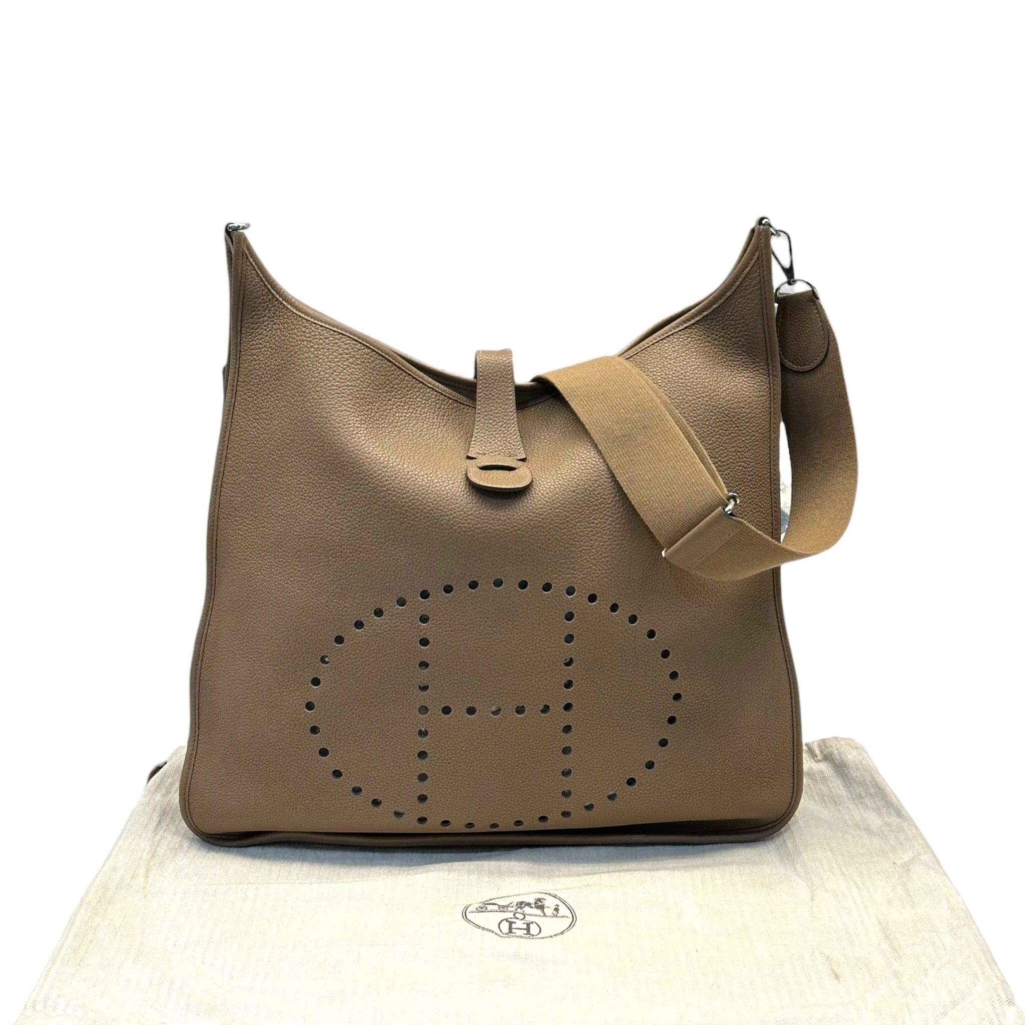 Hermès Evelyne 40 TGM Etoupe Taurillon Clemence PHW
