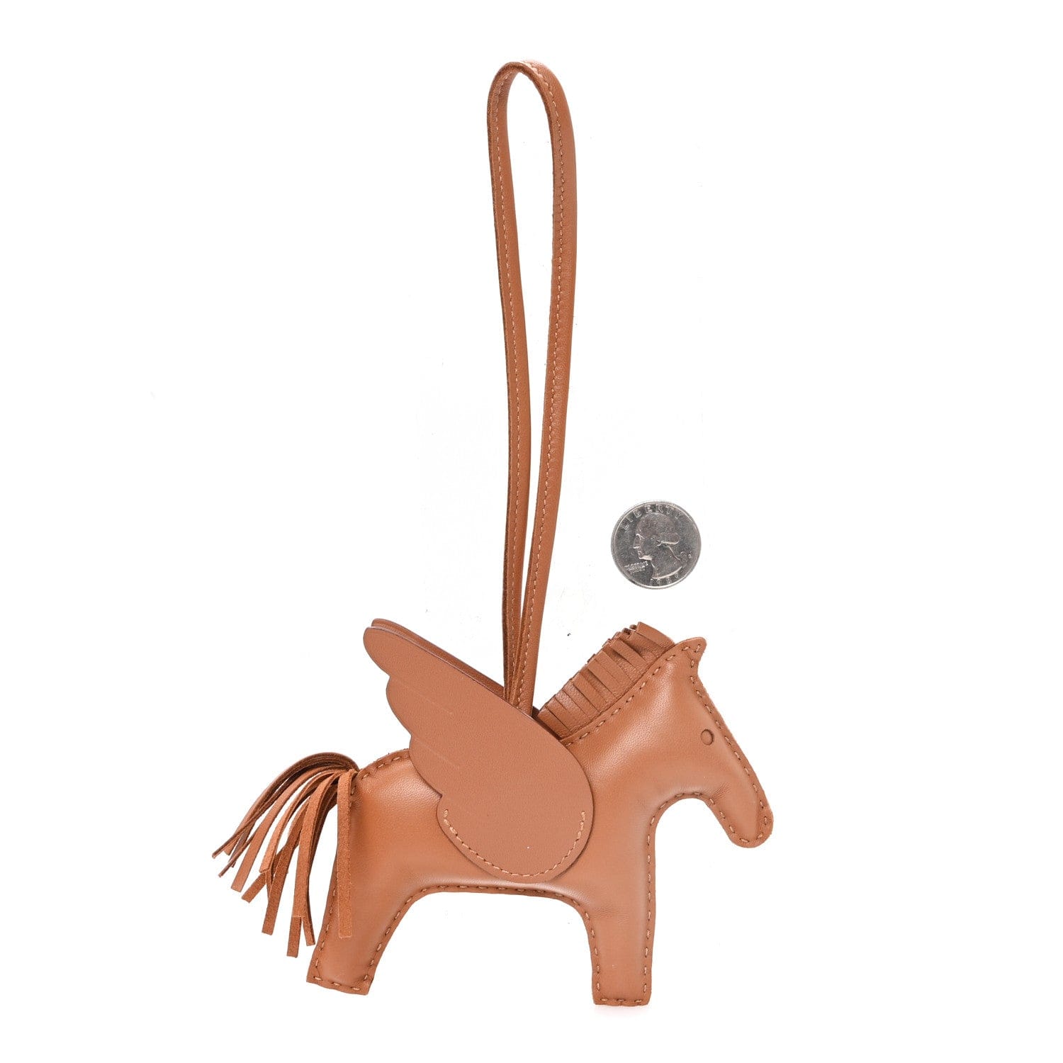 Hermes Milo Lambskin Grigri Rodeo Pegase Horse Bag Charm GM Gold