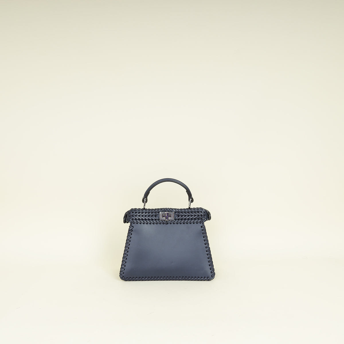 Fendi Navy Blue Peekaboo ISEEU Petite Interlaced Bag