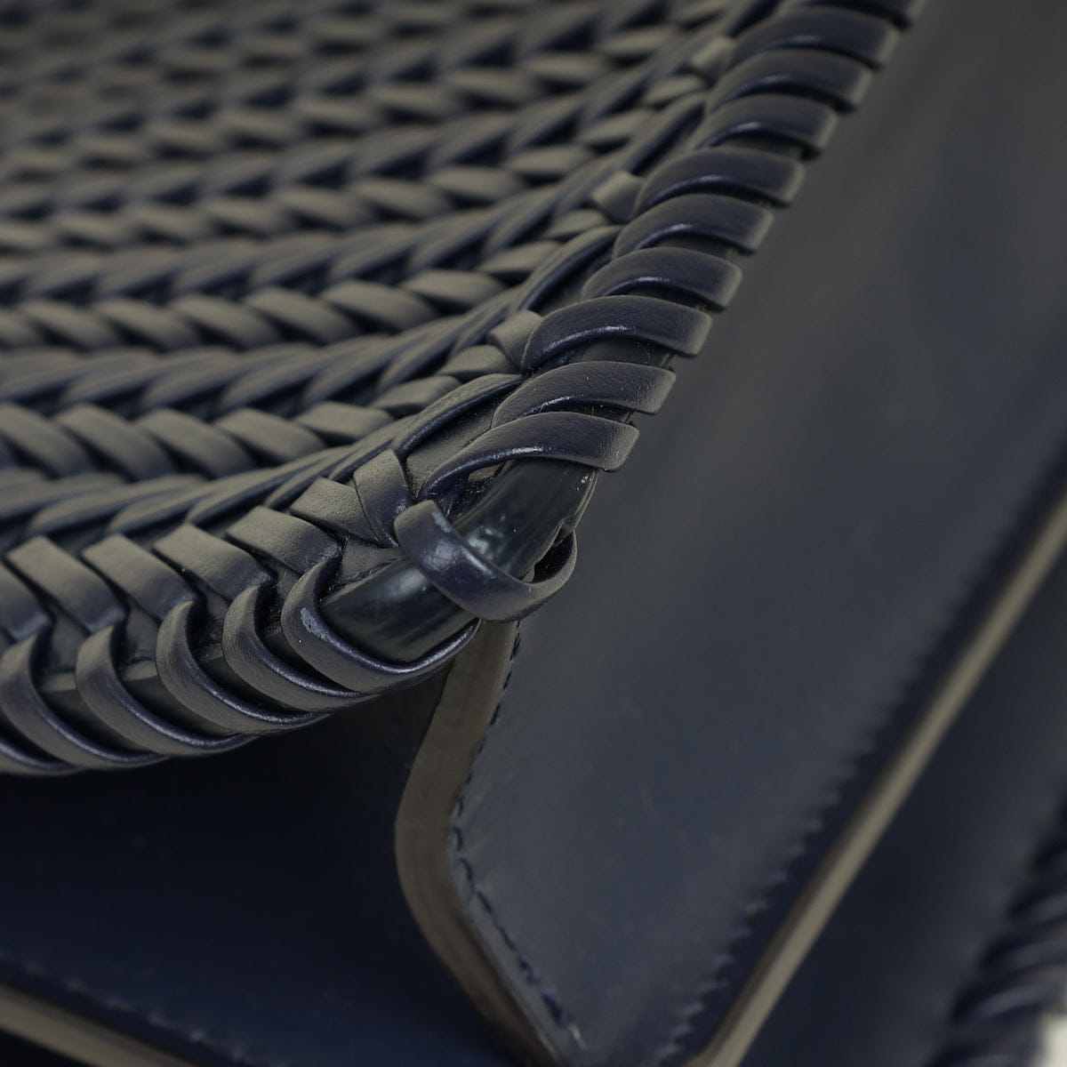 Fendi Navy Blue Peekaboo ISEEU Petite Interlaced Bag
