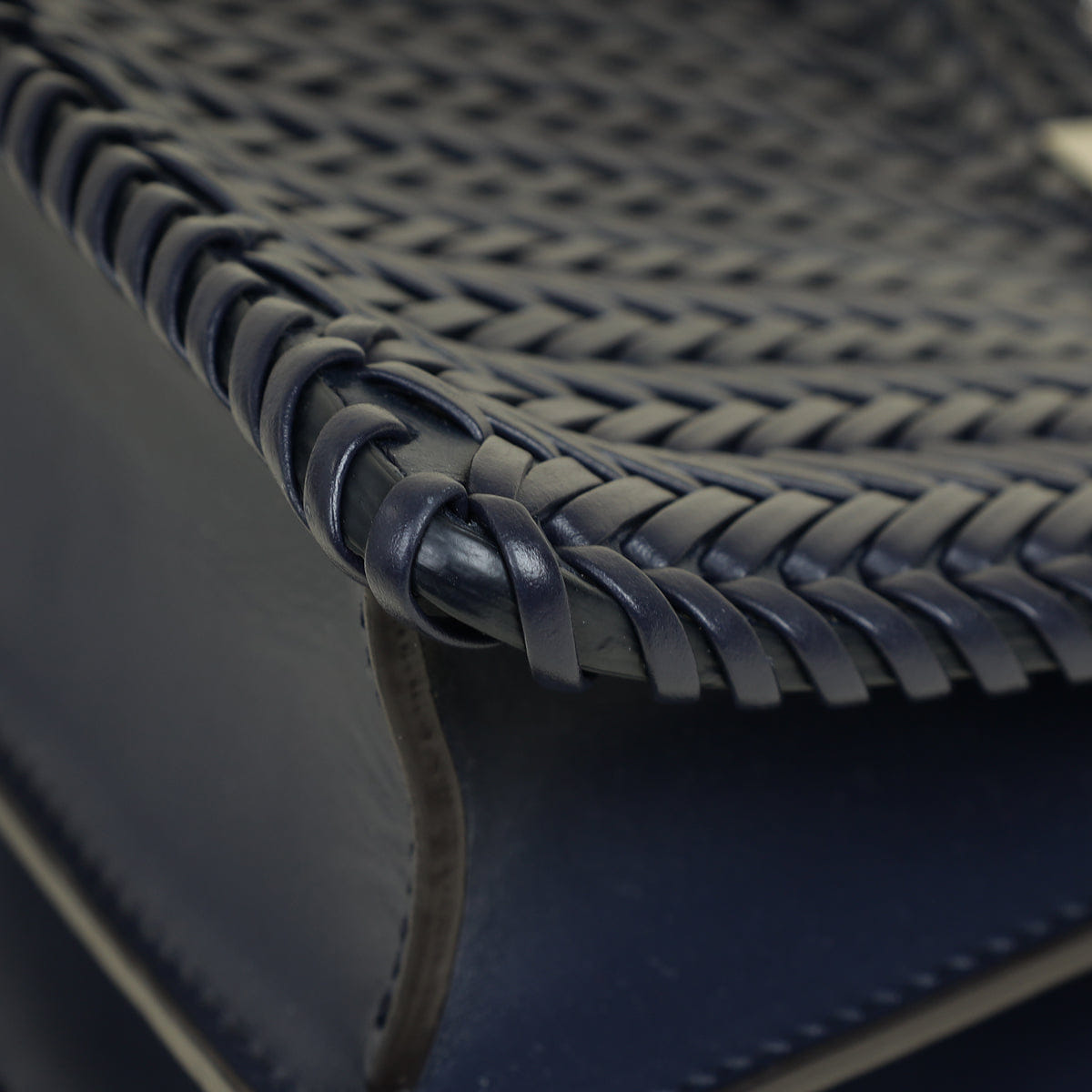 Fendi Navy Blue Peekaboo ISEEU Petite Interlaced Bag