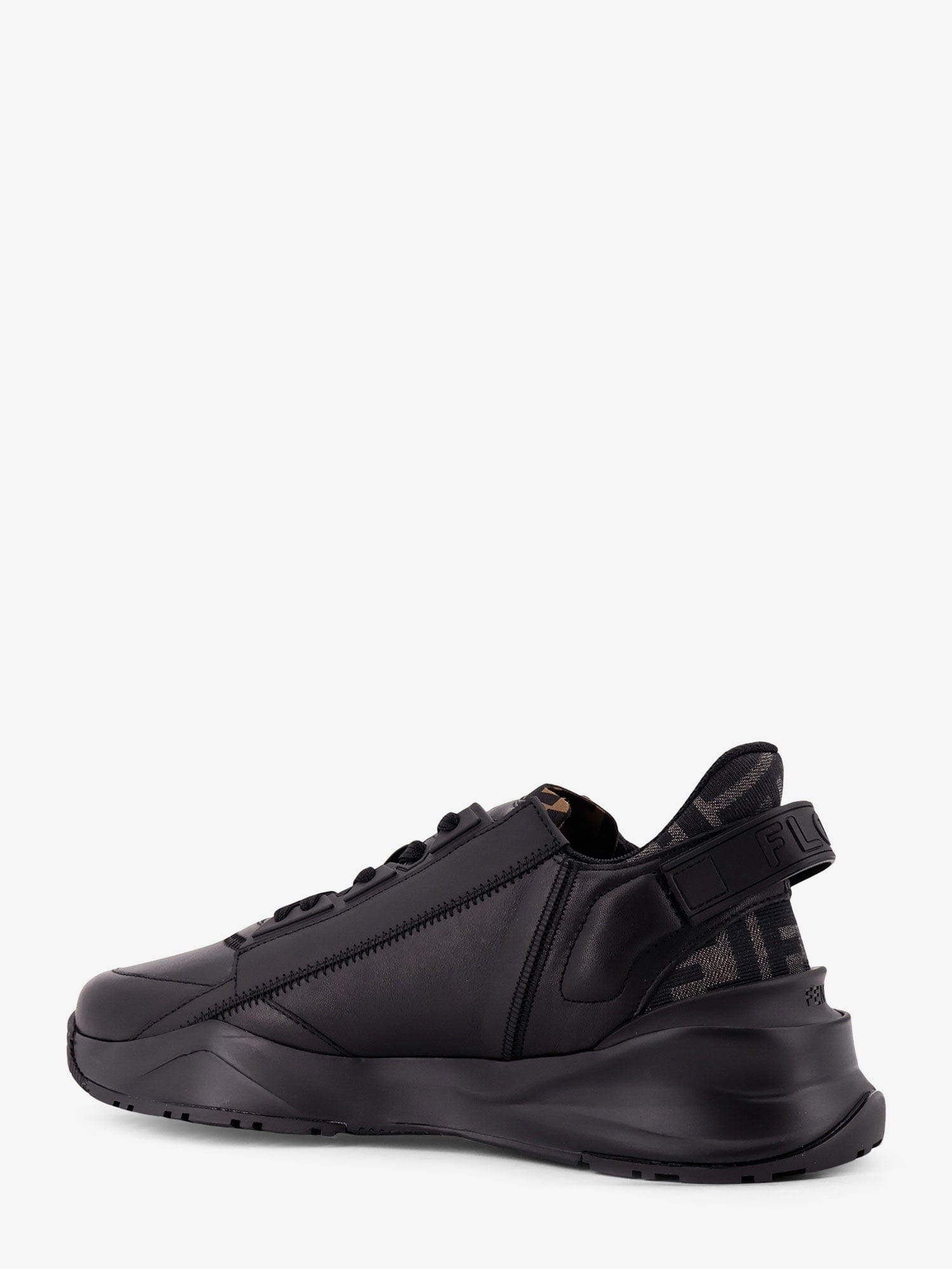 Fendi Leather Flow sneakers with FF jacquard fabric inserts