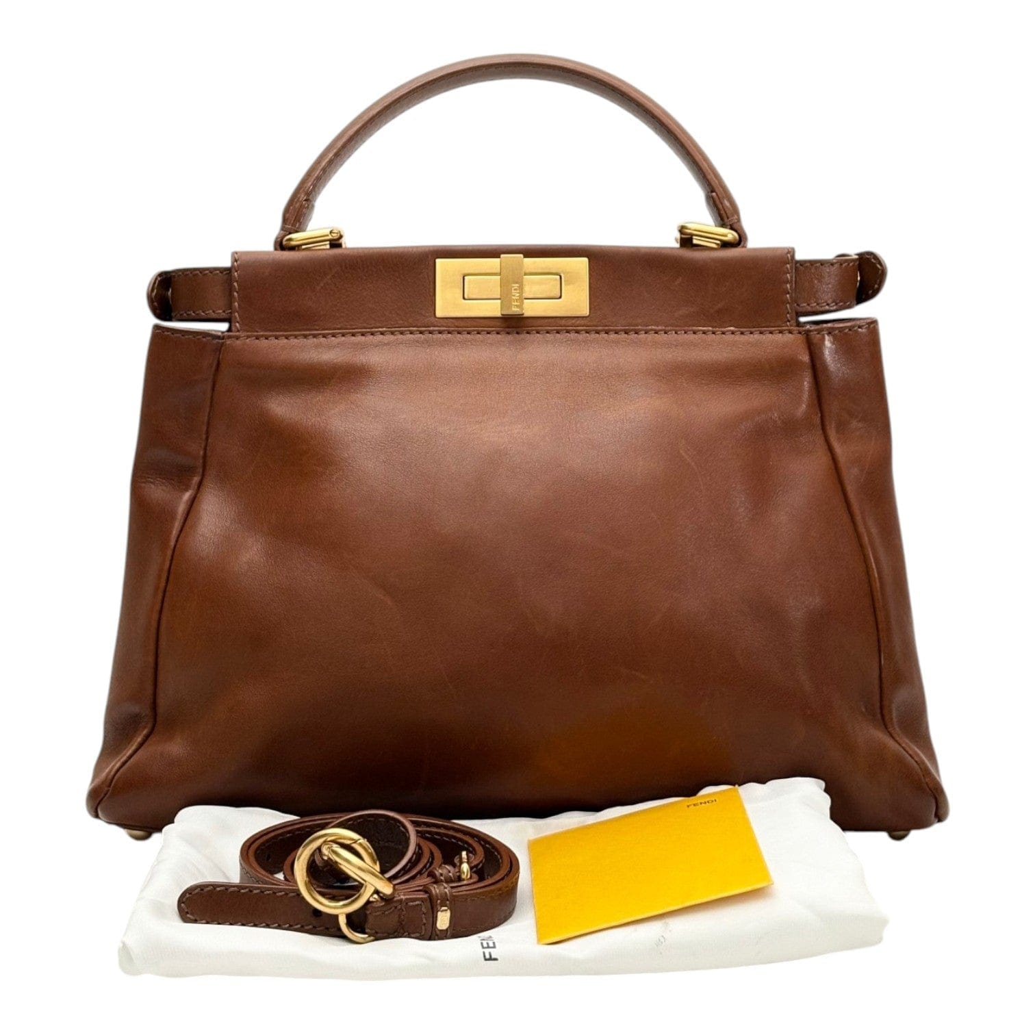 Fendi Medium Brown Peekaboo Bag in Calfskin