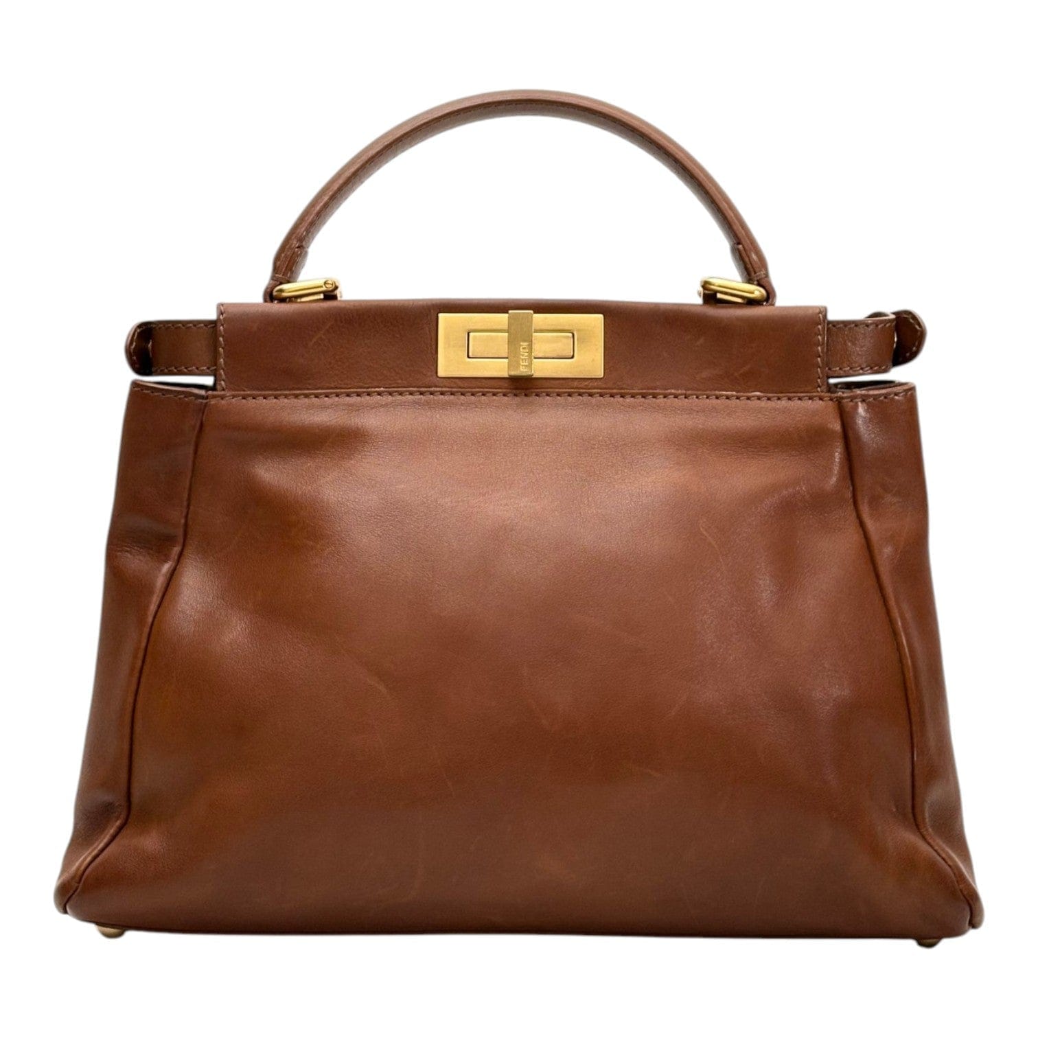 Fendi Medium Brown Peekaboo Bag in Calfskin
