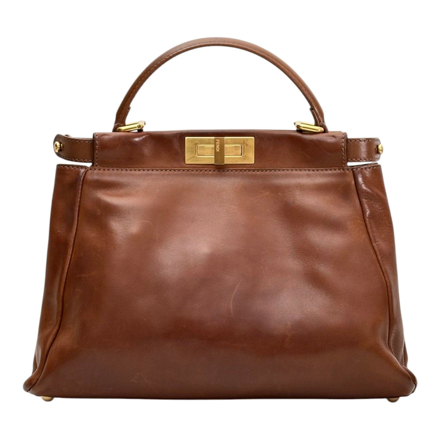 Fendi Medium Brown Peekaboo Bag in Calfskin