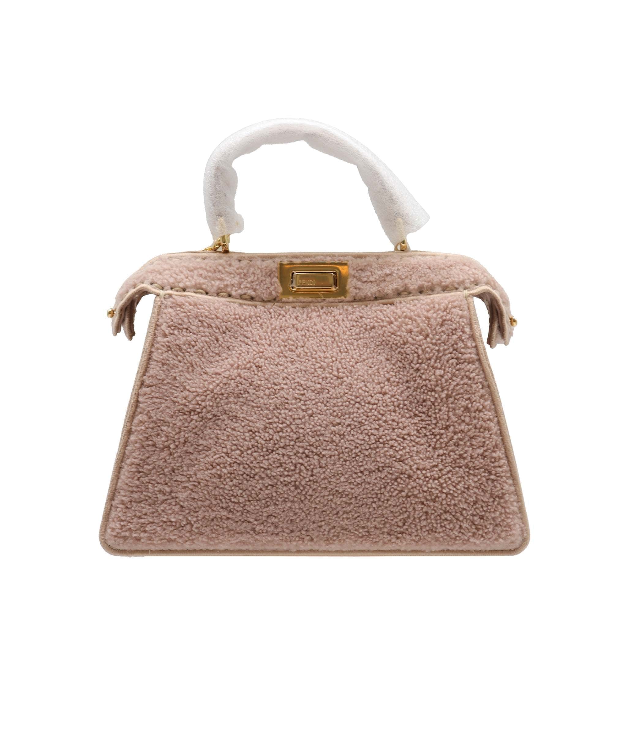 Fendi Nude Shearling Peekaboo Bag GHW AGC2033