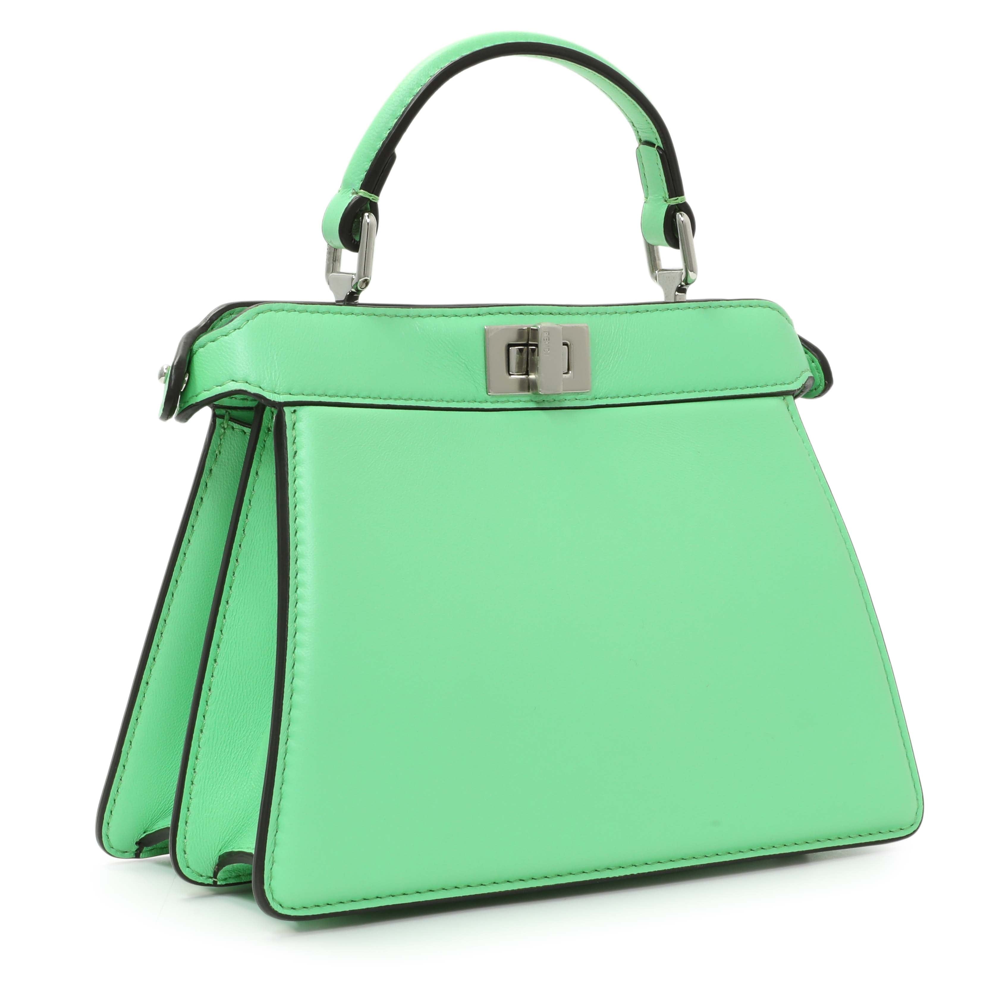 Fendi Edamame Shiny Nappa Petite Peekaboo I SEE U Satchel