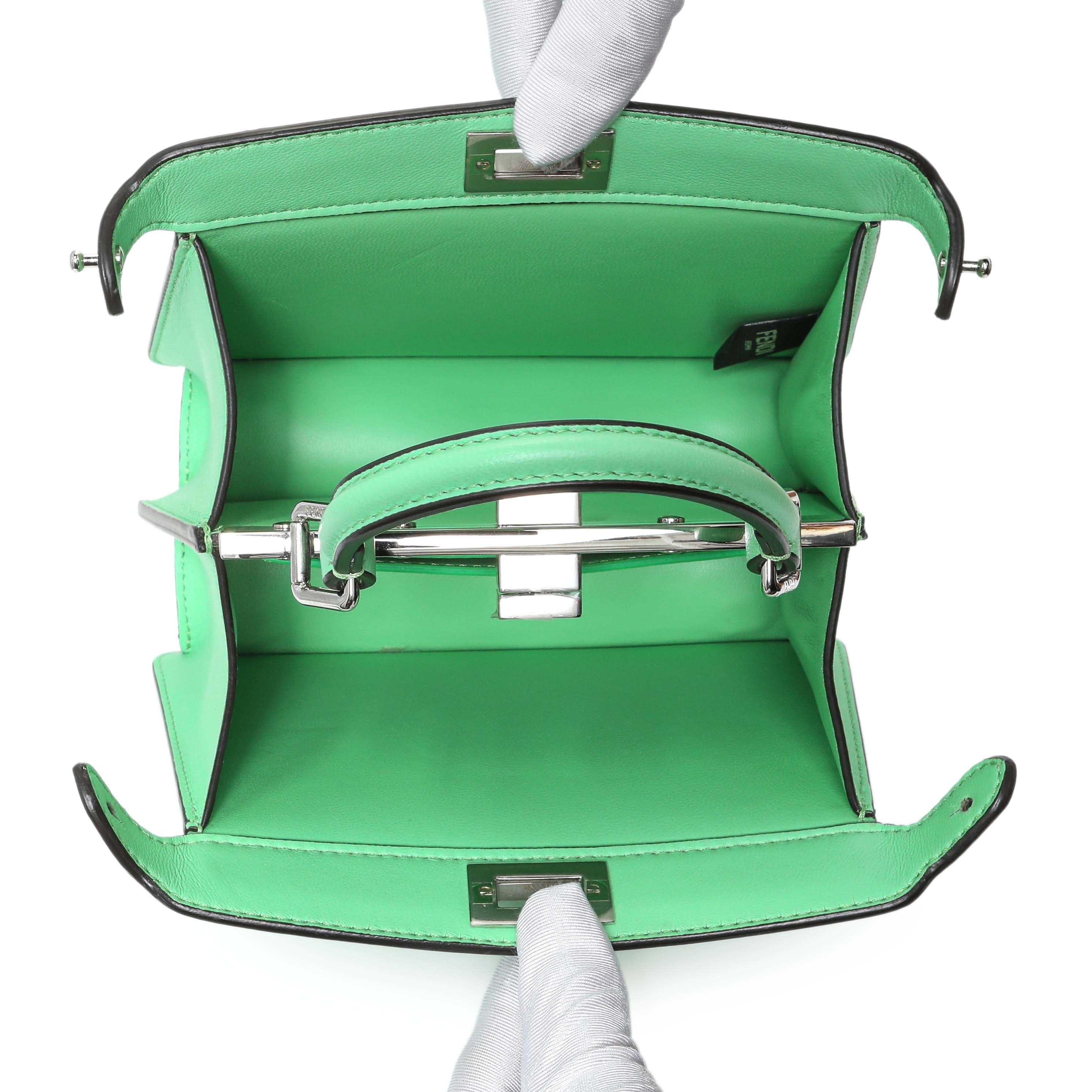 Fendi Edamame Shiny Nappa Petite Peekaboo I SEE U Satchel