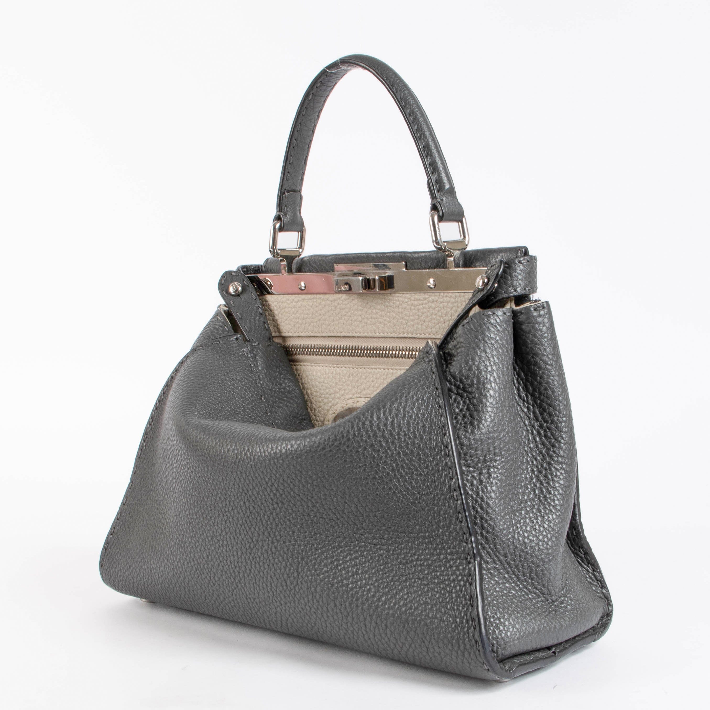 Fendi Grey Selleria Peekaboo Medium Bag