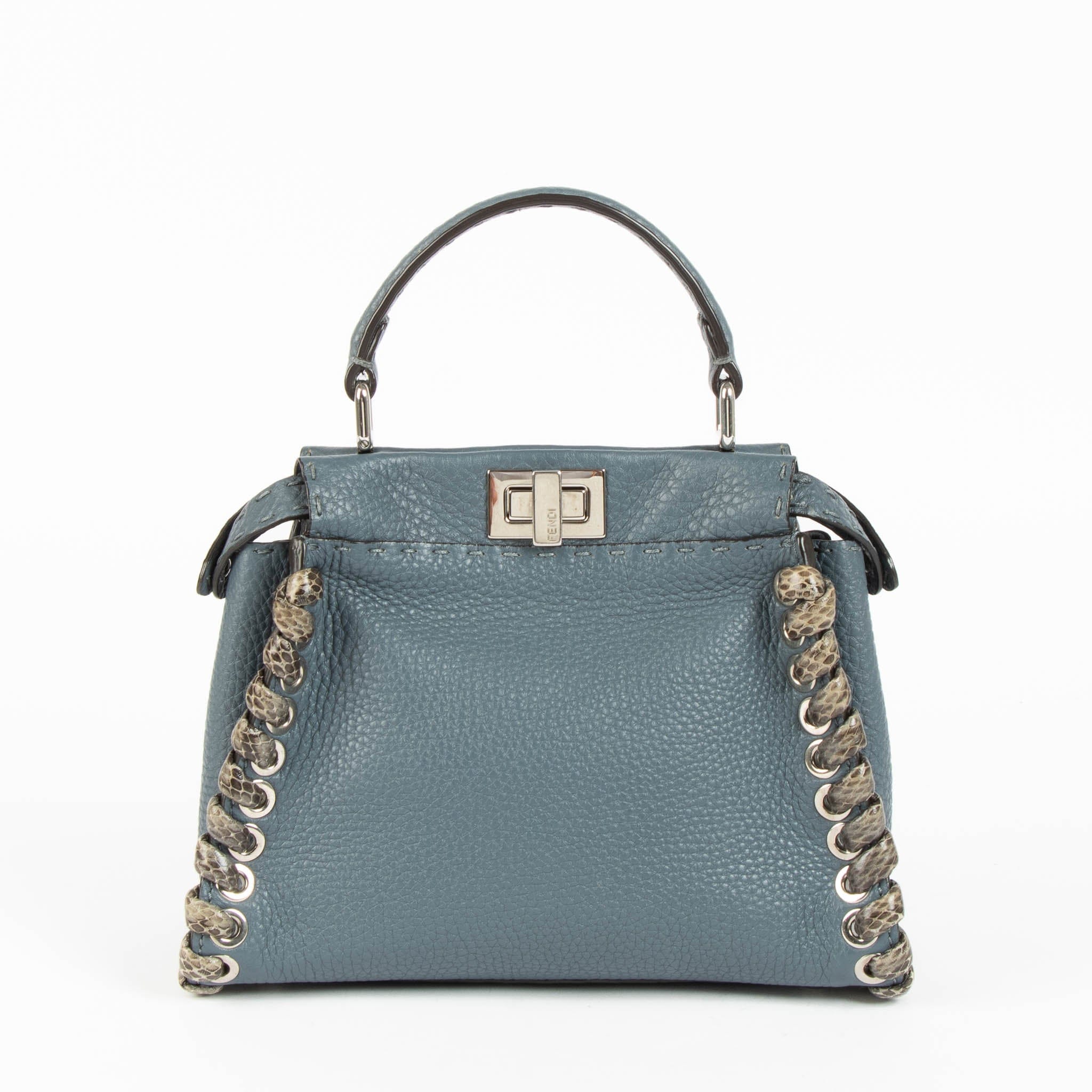 Fendi Blue/Python Mini Peekaboo Selleria