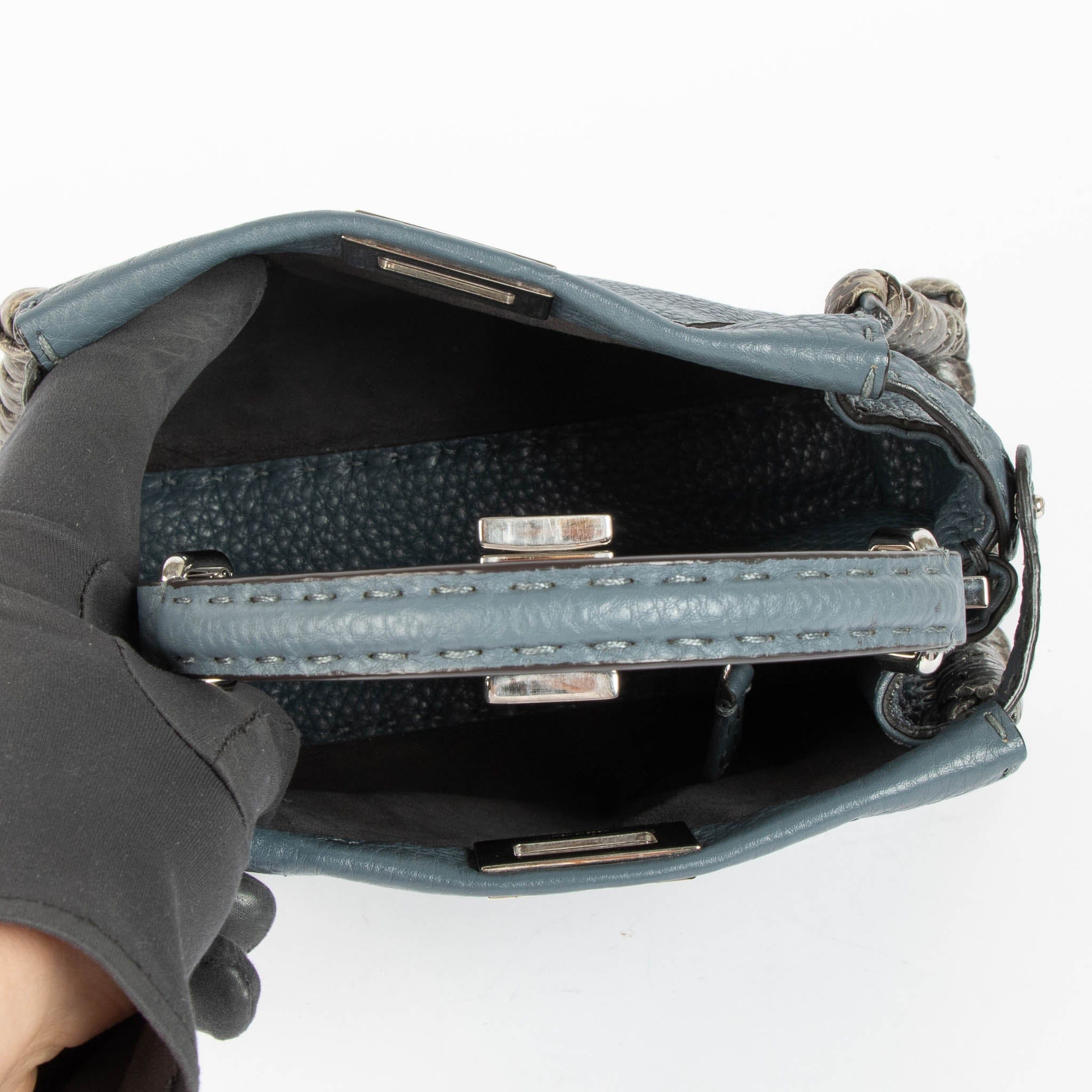 Fendi Blue/Python Mini Peekaboo Selleria