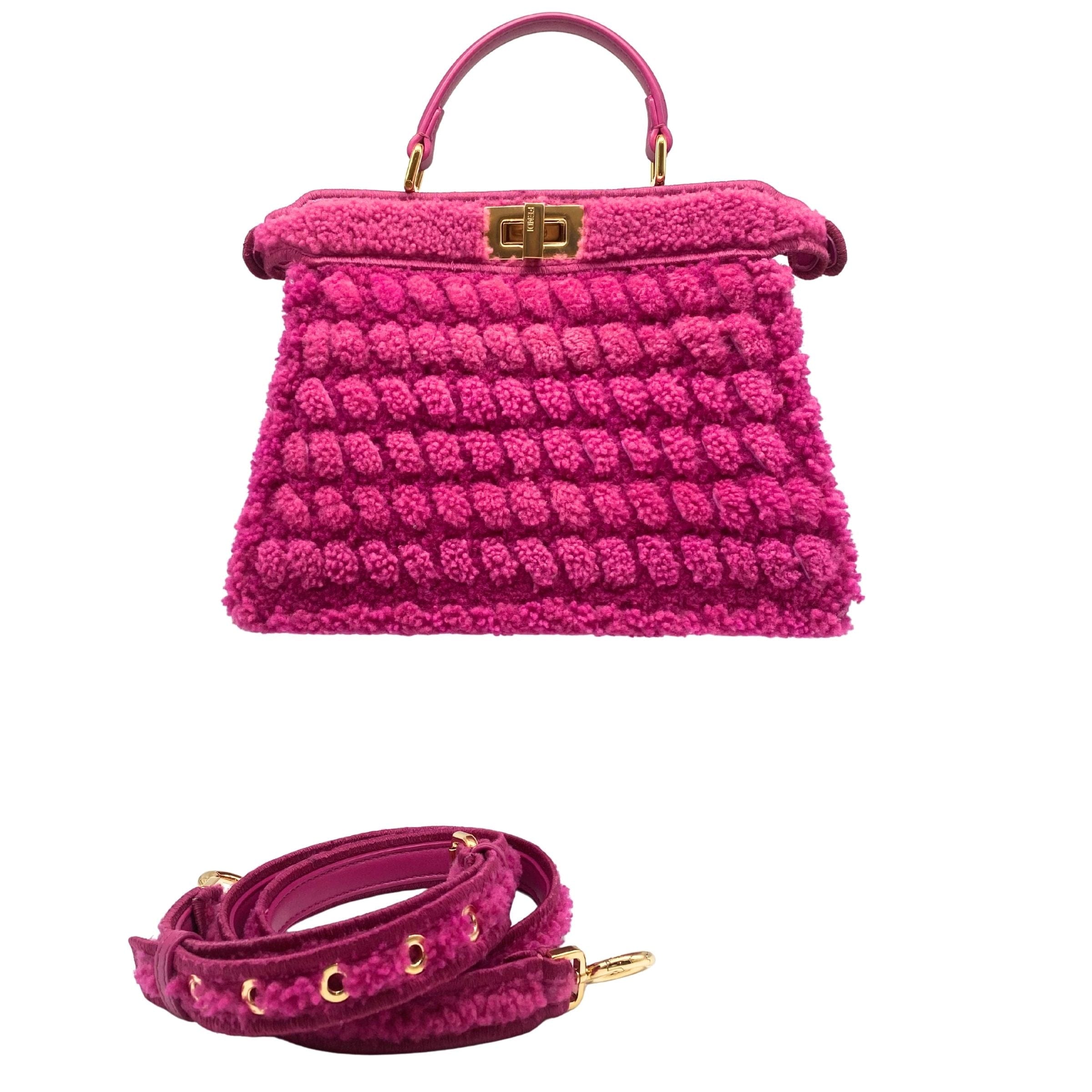 Fendi Pink Curly ISeeU Shearling Peekaboo