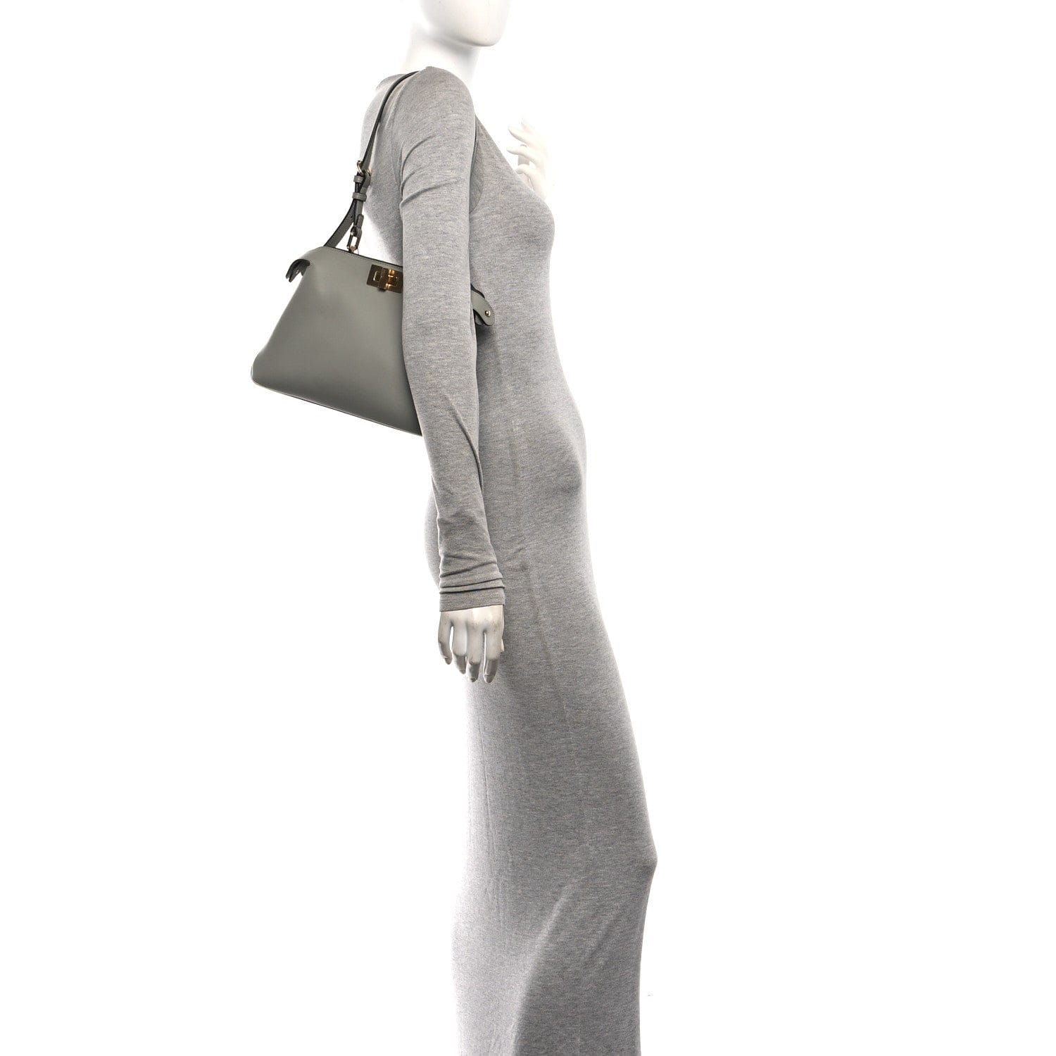 Fendi Vitello Small Soft Peekaboo Satchel Matcha Latte