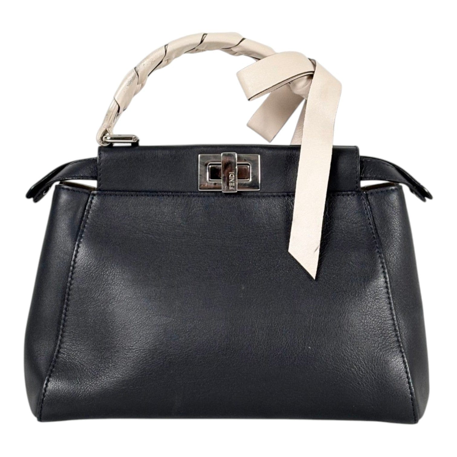 Fendi Mini Peekaboo Navy/Cream Handle Bag