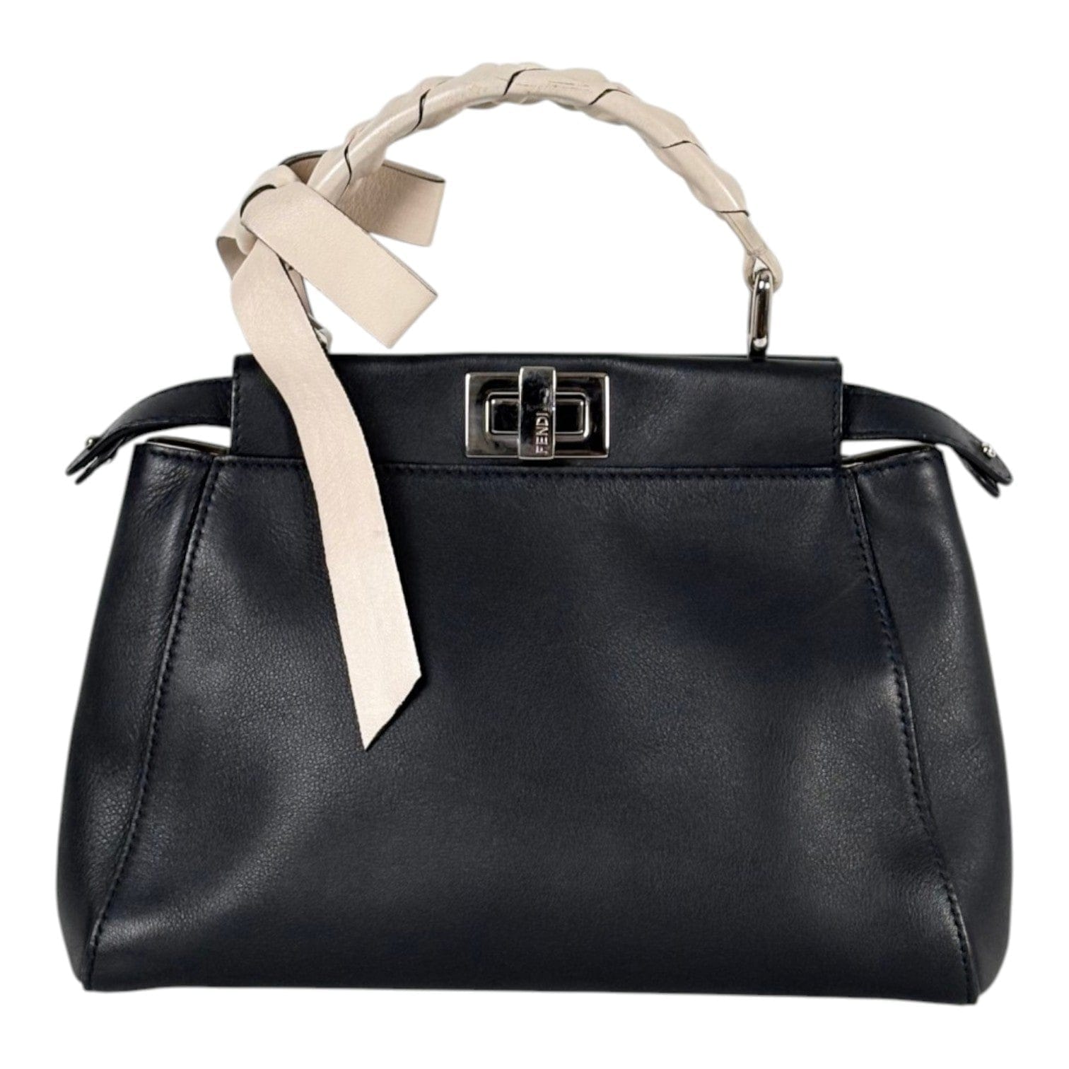Fendi Mini Peekaboo Navy/Cream Handle Bag