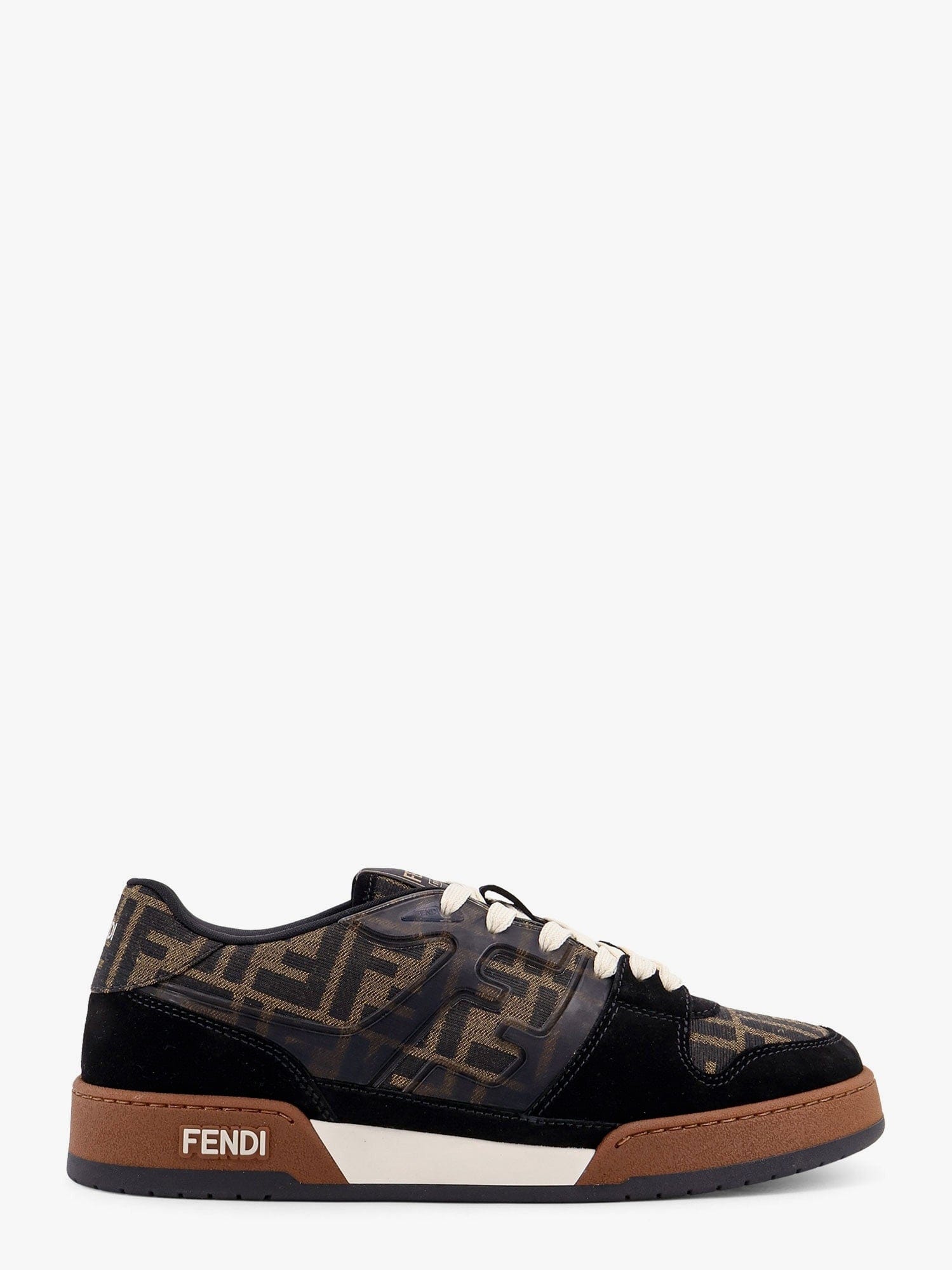 Fendi Match FF jacquard and suede sneakers
