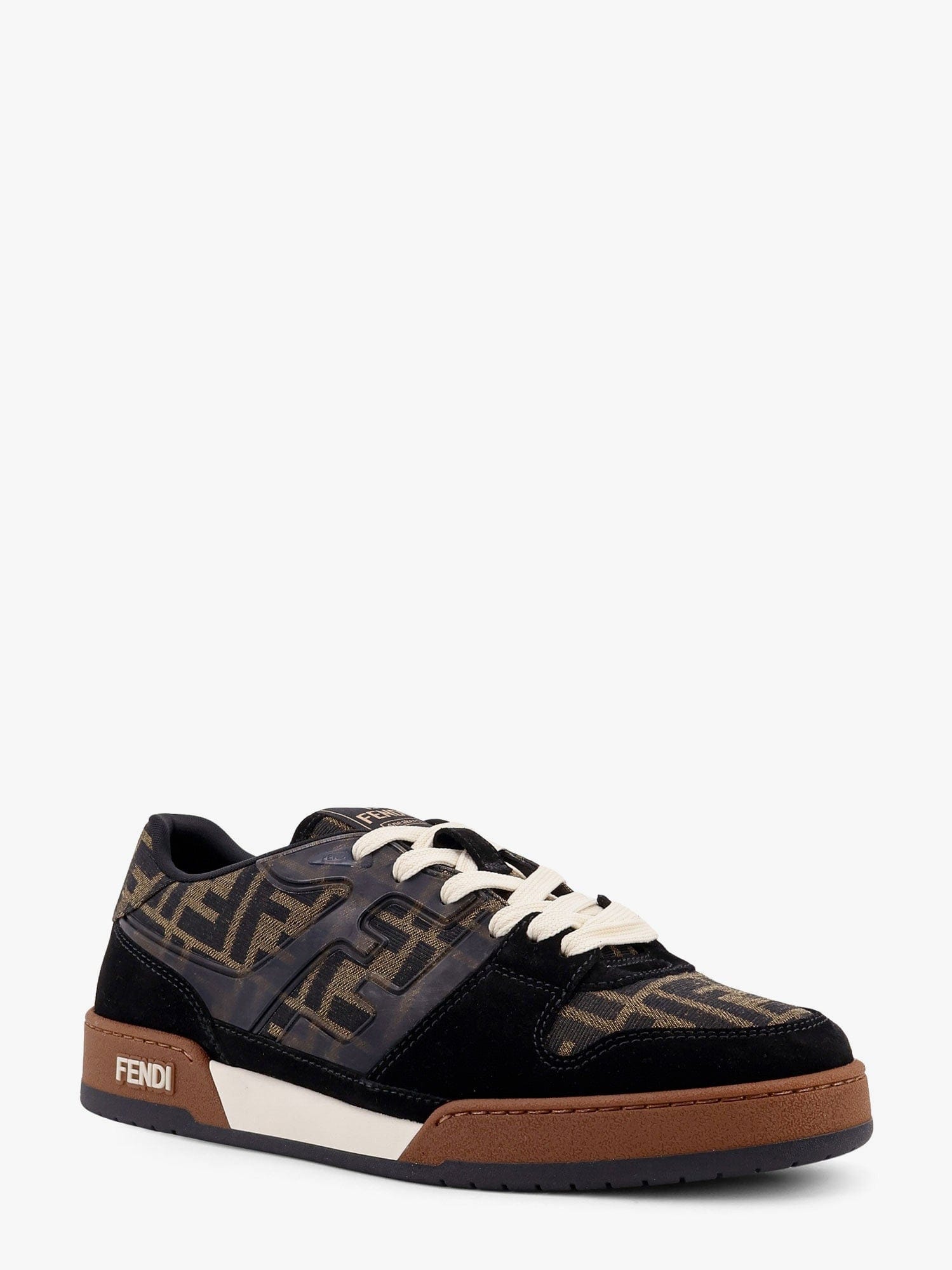 Fendi Match FF jacquard and suede sneakers