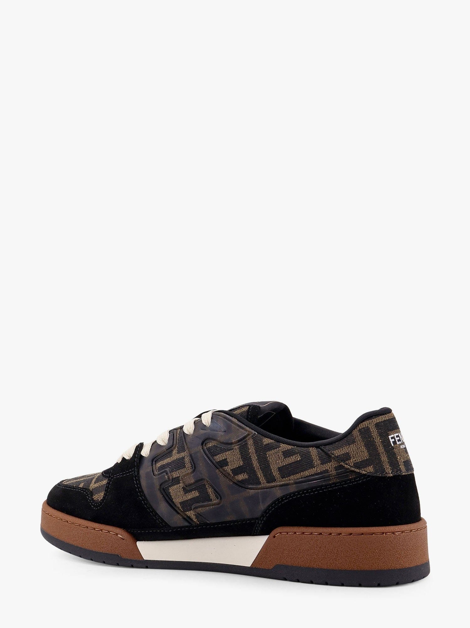 Fendi Match FF jacquard and suede sneakers
