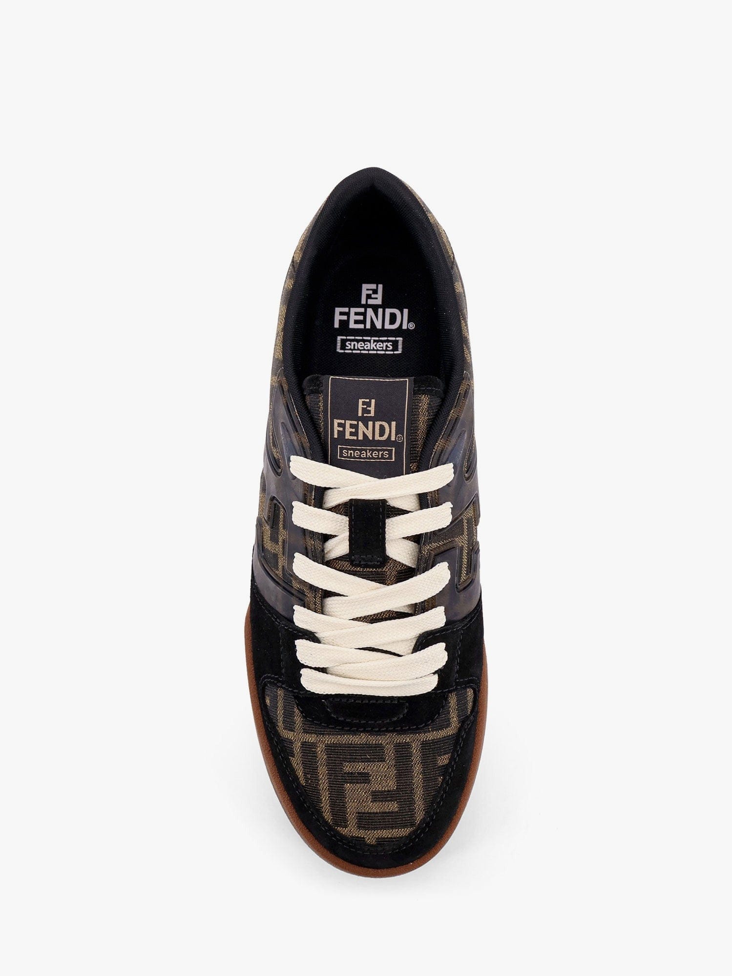 Fendi Match FF jacquard and suede sneakers
