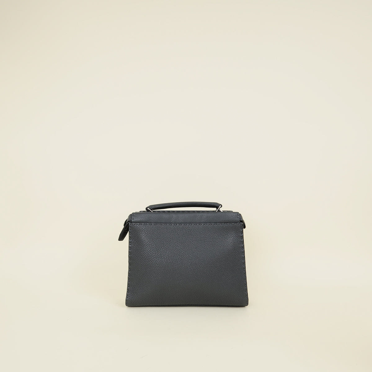 Fendi Grey Selleria Peekaboo Iconic Fit Mini Satchel Bag