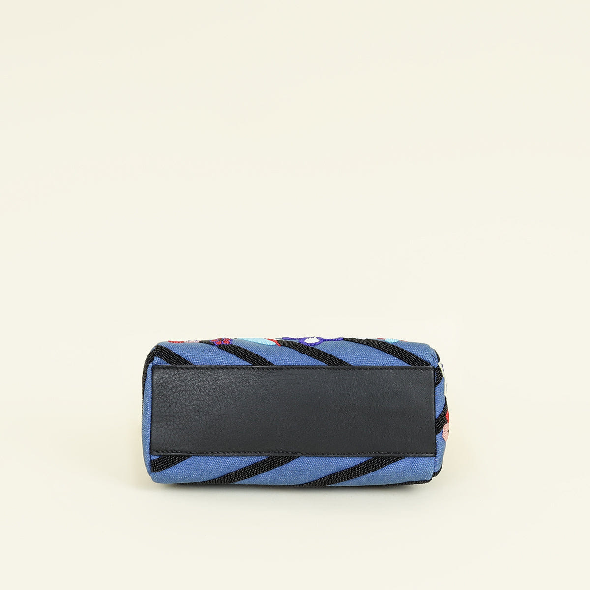Fendi Blue Denim Bird Beaded Mini Peekaboo Bag
