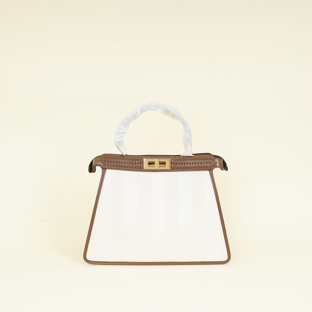 Fendi Bicolor Pequin Medium Peekaboo I SEE U Satchel Bag