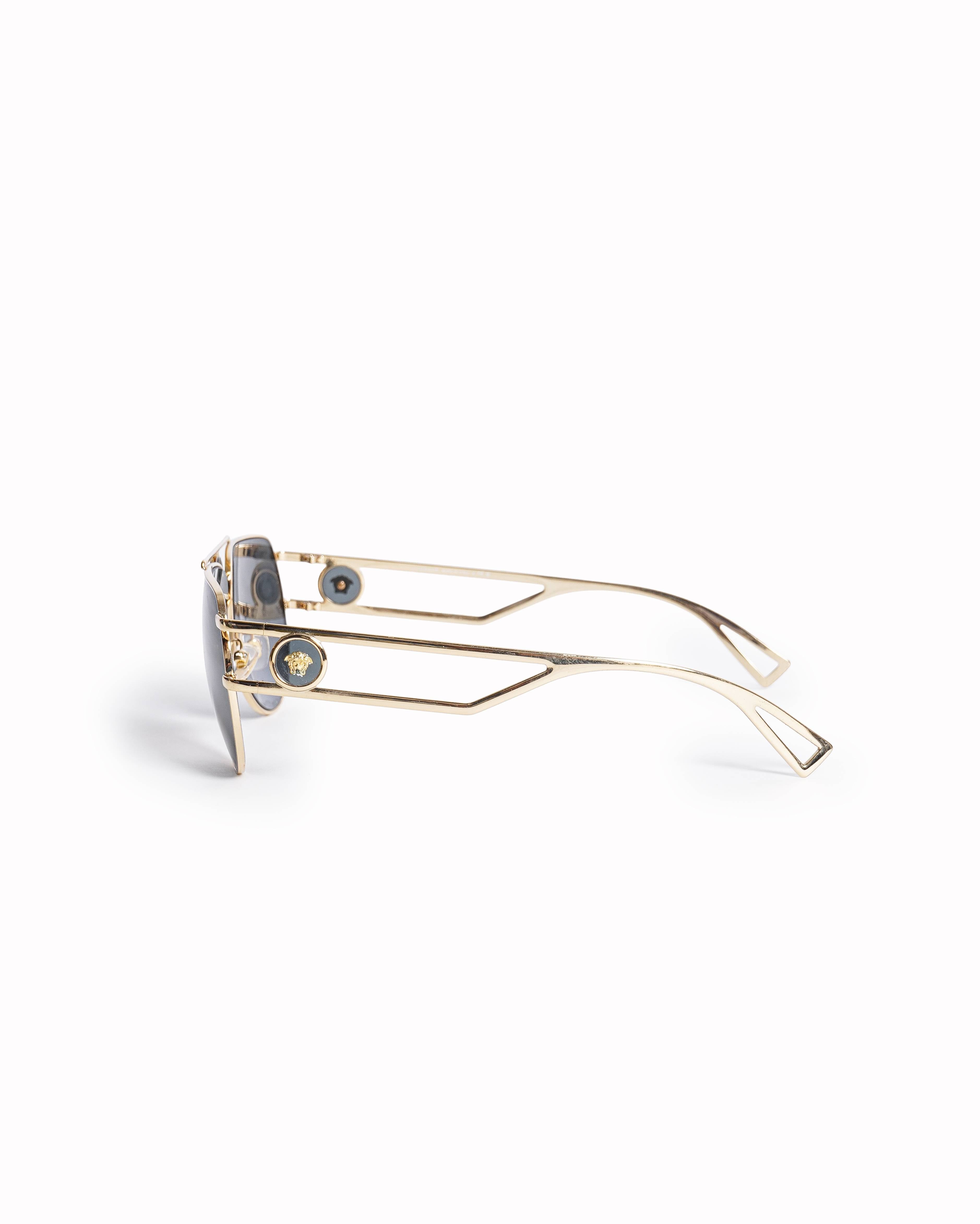 Versace Medusa Emblem Double - Bridge Aviator Sunglasses