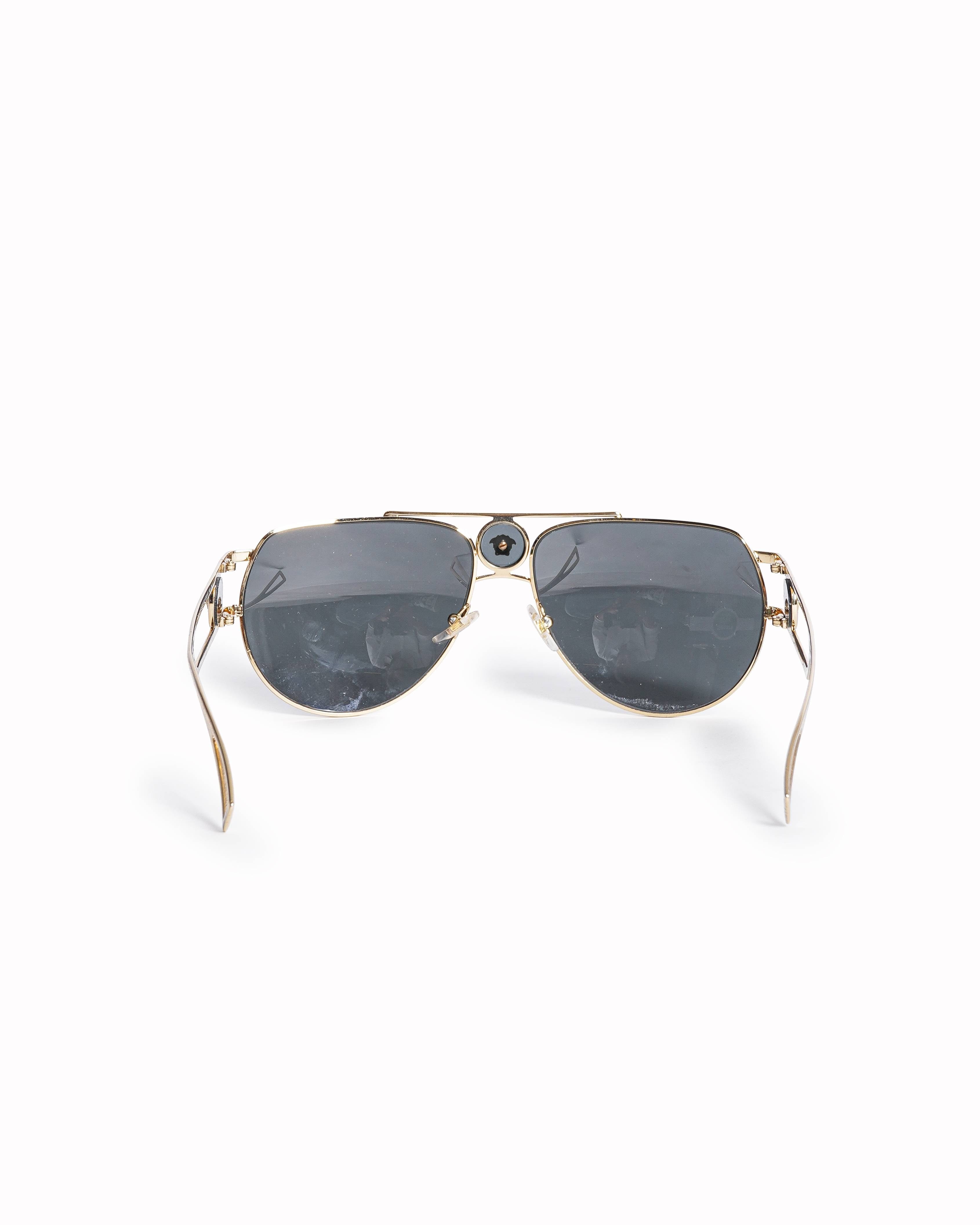 Versace Medusa Emblem Double - Bridge Aviator Sunglasses
