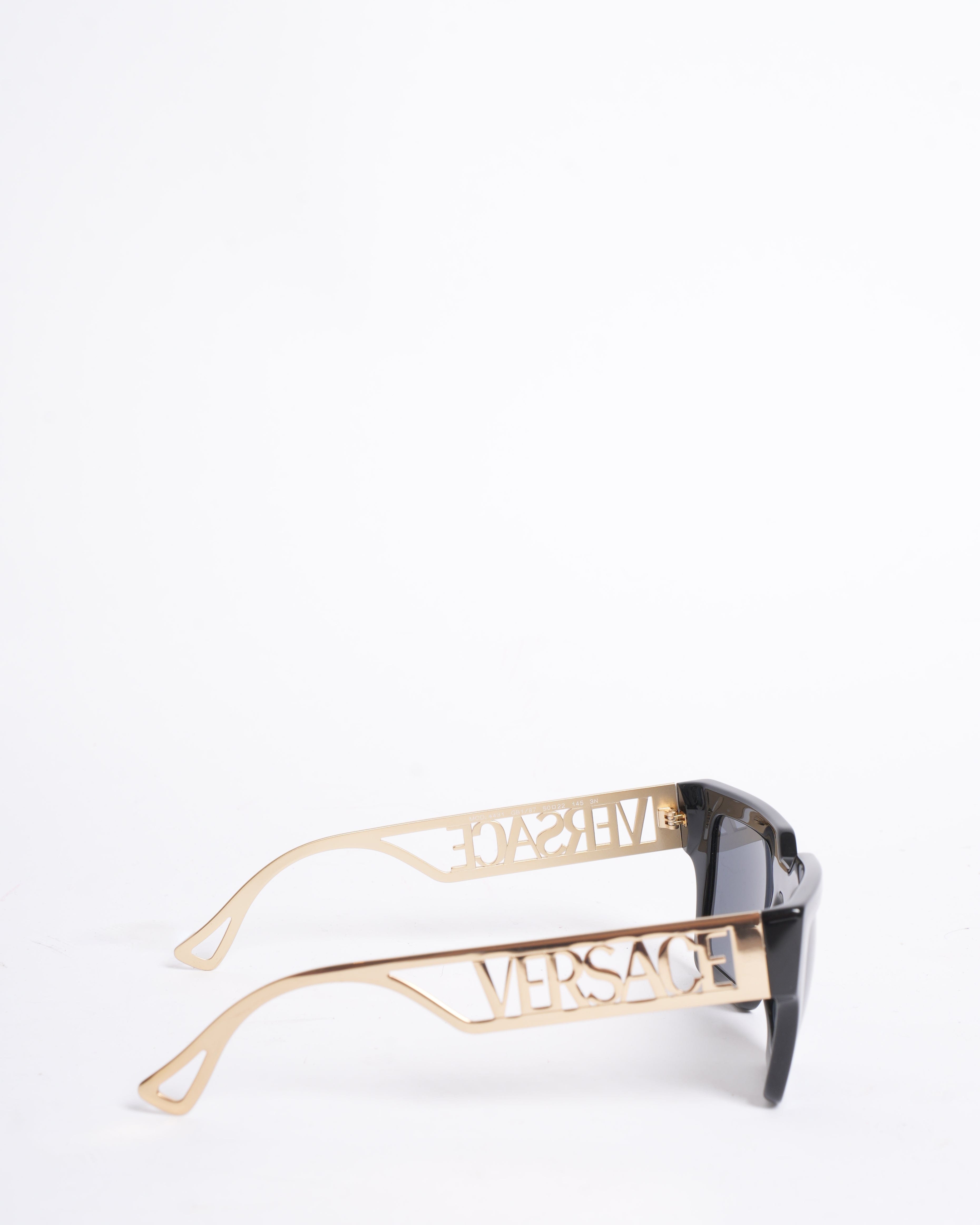 Versace New Versace Women's Square Sunglasses with Bold Thick Temples