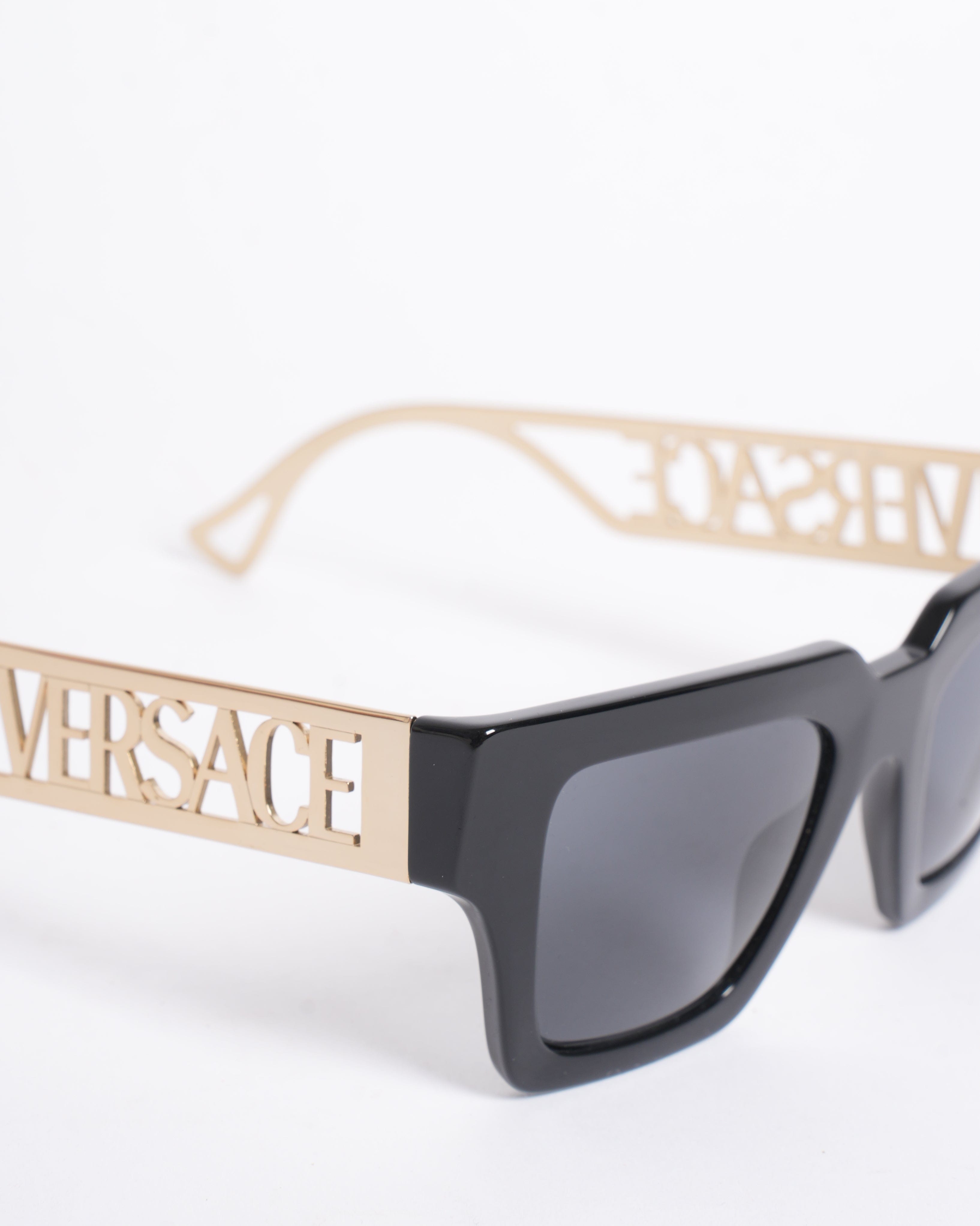 Versace New Versace Women's Square Sunglasses with Bold Thick Temples