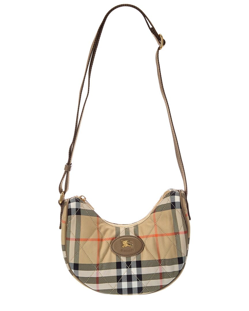 Burberry Horseshoe Check Quilted Canvas Hobo Bag