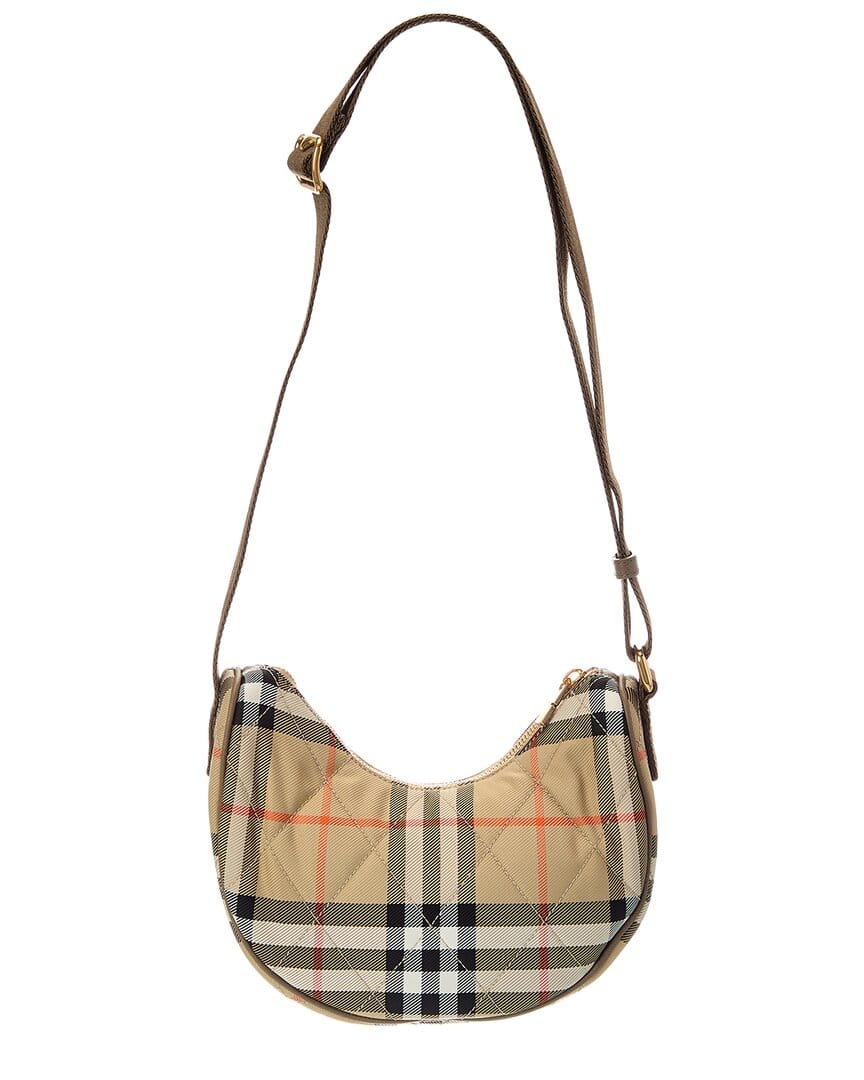 Burberry Horseshoe Check Quilted Canvas Hobo Bag