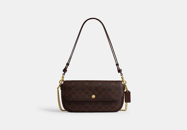 Coach Brook Flap Chain Bag In Signature Canvas
