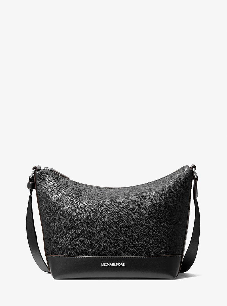 Michael Kors Cooper Pebbled Leather Crescent Bag Black