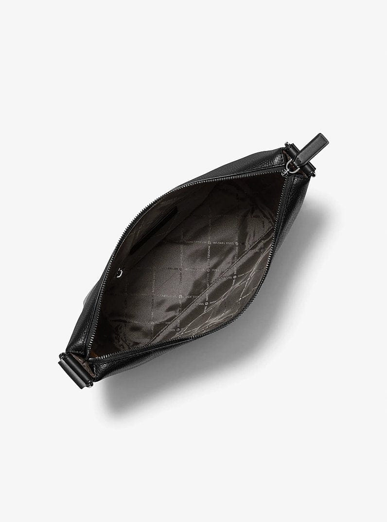 Michael Kors Cooper Pebbled Leather Crescent Bag Black