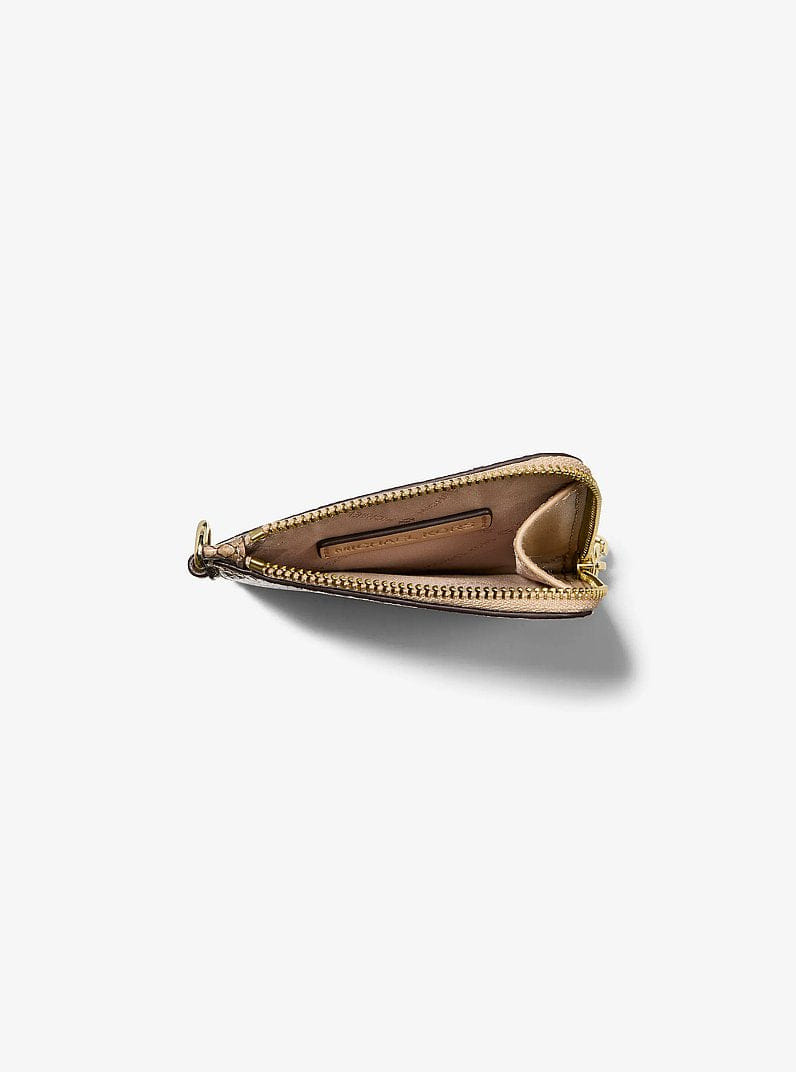 Michael Kors Jet Set Travel Medium Snake Embossed Chain Wallet Camel