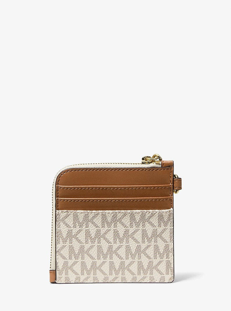 Michael Kors Jet Set Travel Signature Logo Chain Wallet Vanilla