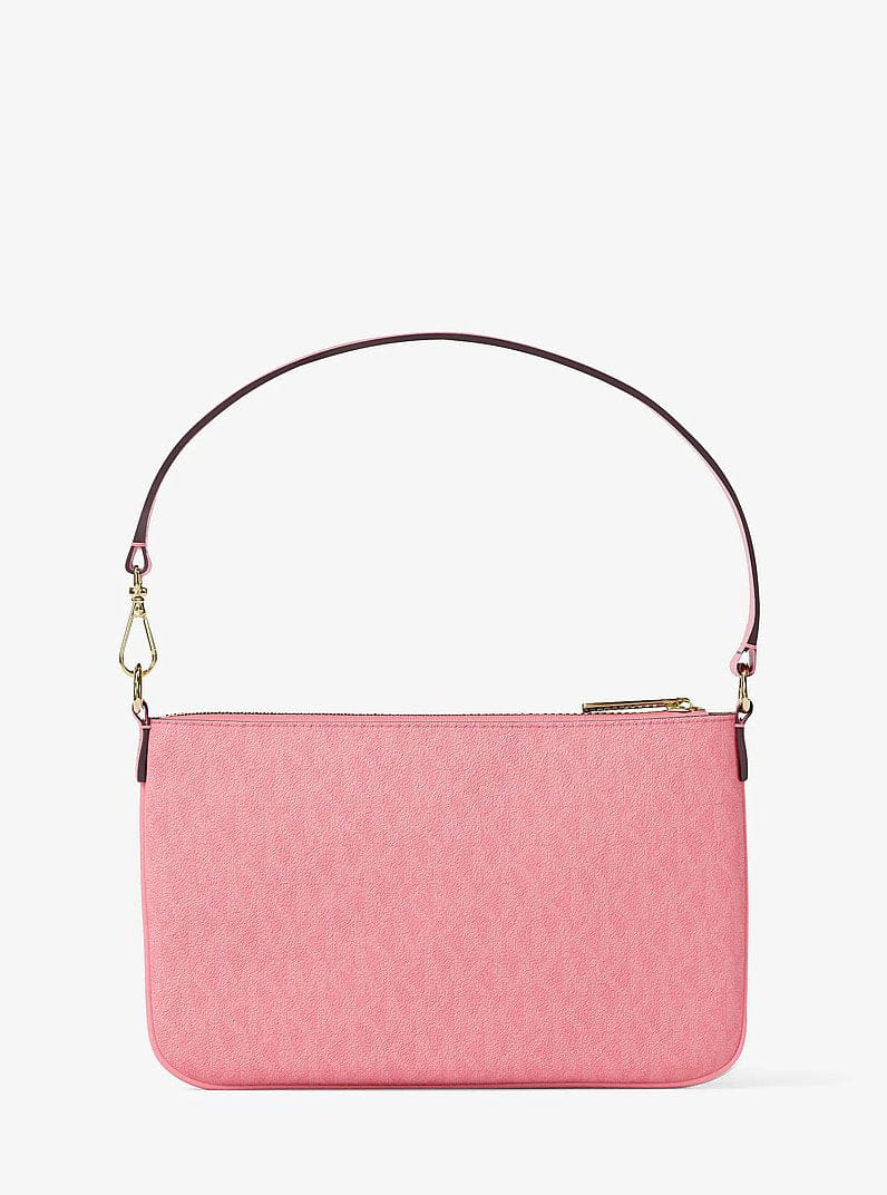 Michael Kors Jet Set Small Signature Logo Convertible Wristlet Carnation