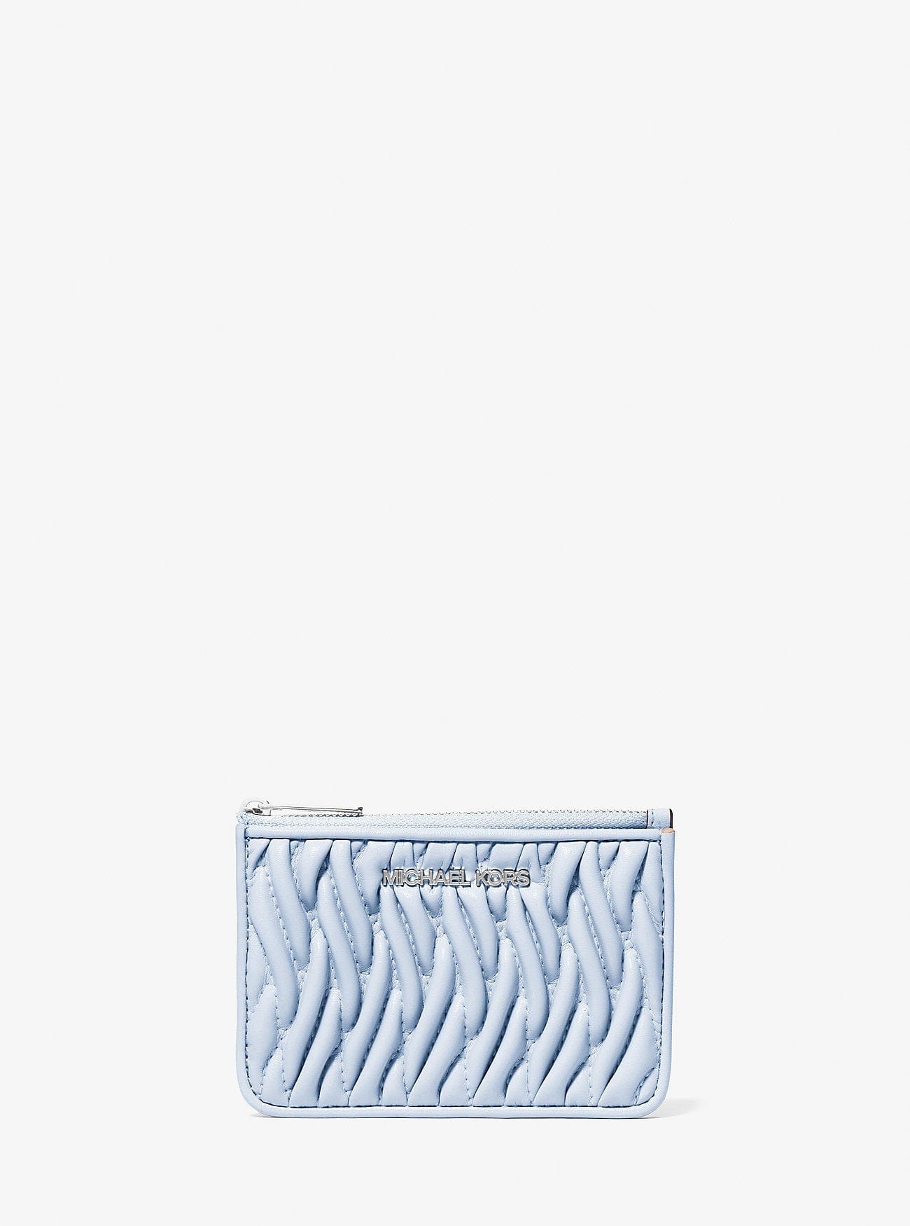 Michael Kors Jet Set Travel Small Matelasse Coin Pouch Pale Ocean