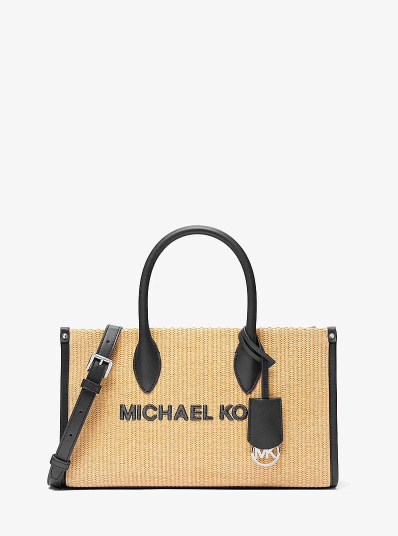 Michael Kors Mirella Medium Woven Satchel Black