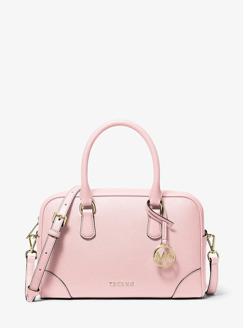 Michael Kors Thompson Pebbled Leather Satchel Powder Blush