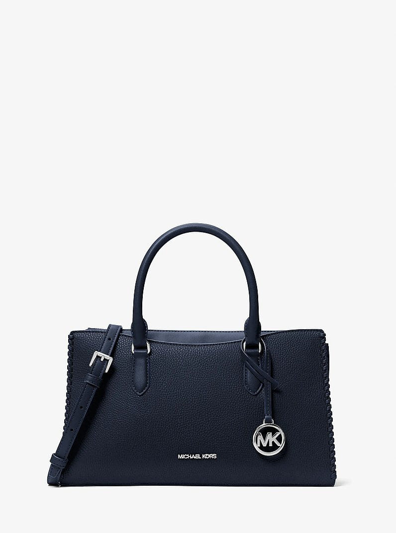 Michael Kors Arden Medium Top - Zip Satchel Navy