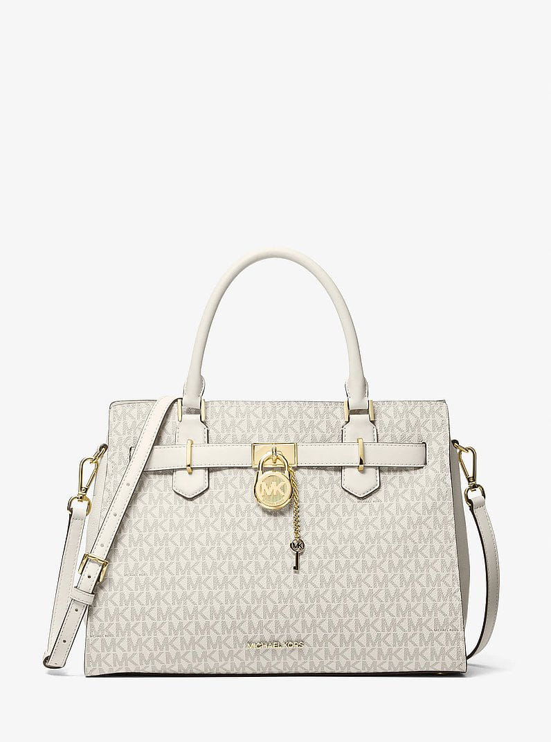 Michael Kors Hamilton Medium Logo Satchel Lt Crm Multi