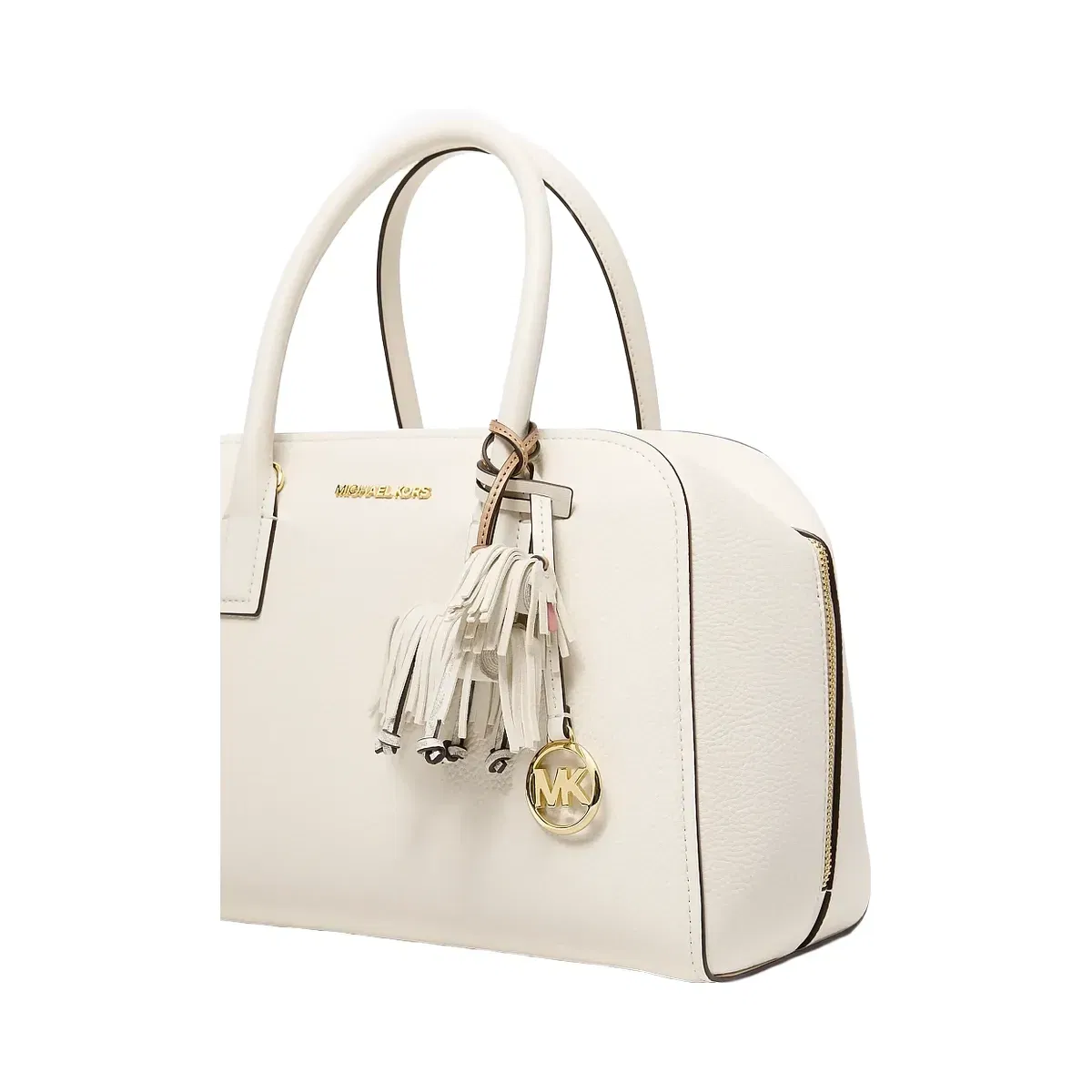Michael Kors Leather Shaggy Dog Bag Charm Lt Cream