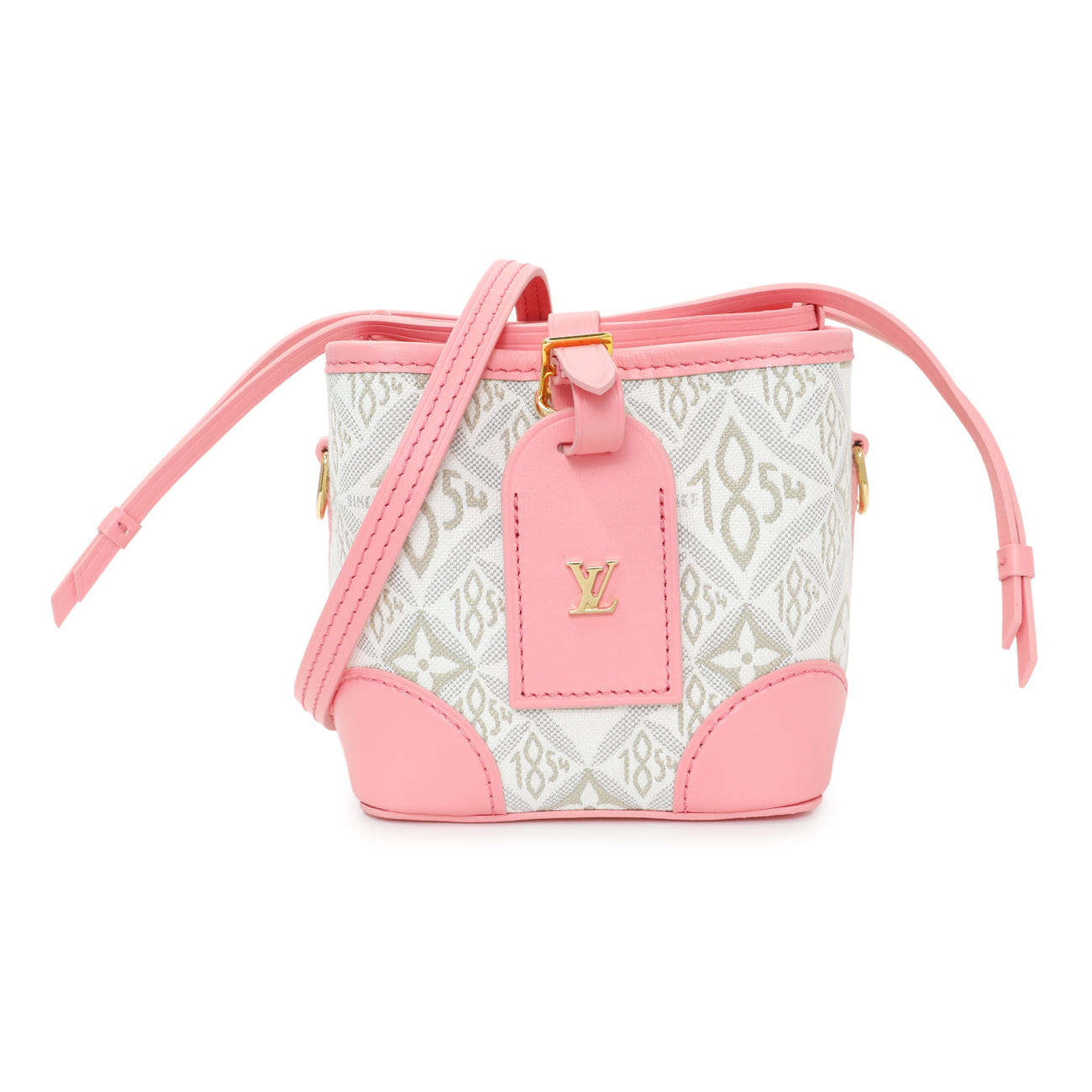 Louis Vuitton Ecru Beige Pink Jacquard Since 1854 Noe Purse