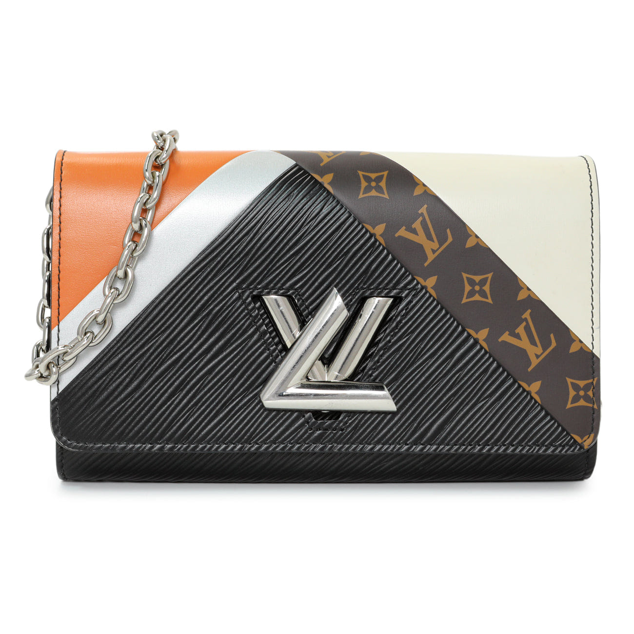 Louis Vuitton Black Epi Monogram Twist Chain Wallet