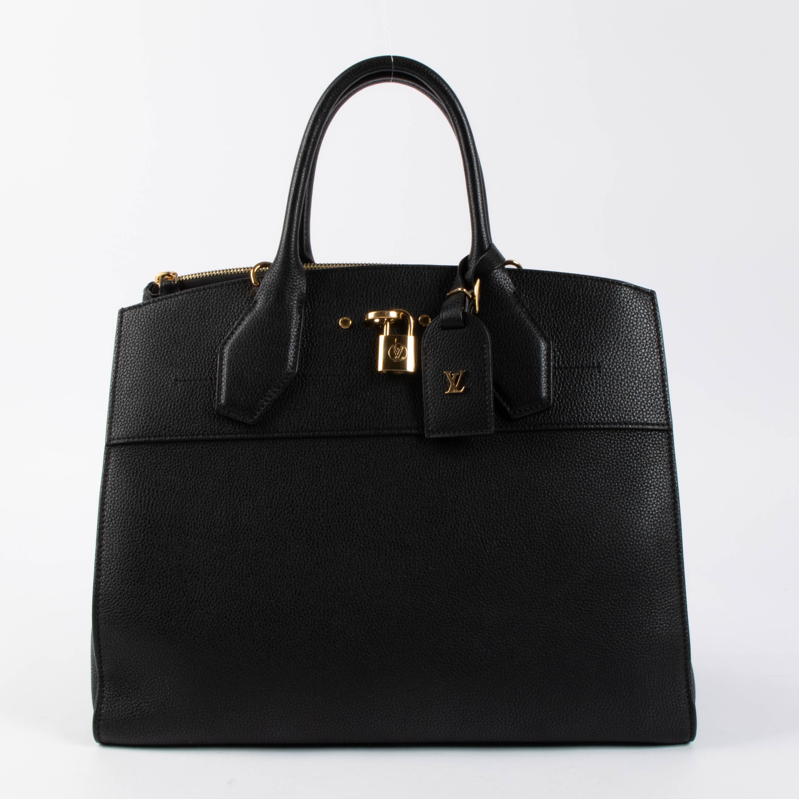 Louis Vuitton Black Leather City Steamer GM