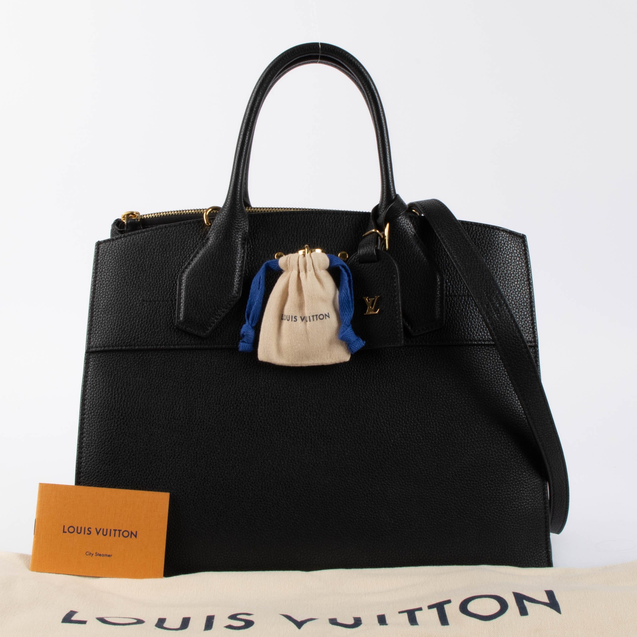 Louis Vuitton Black Leather City Steamer GM