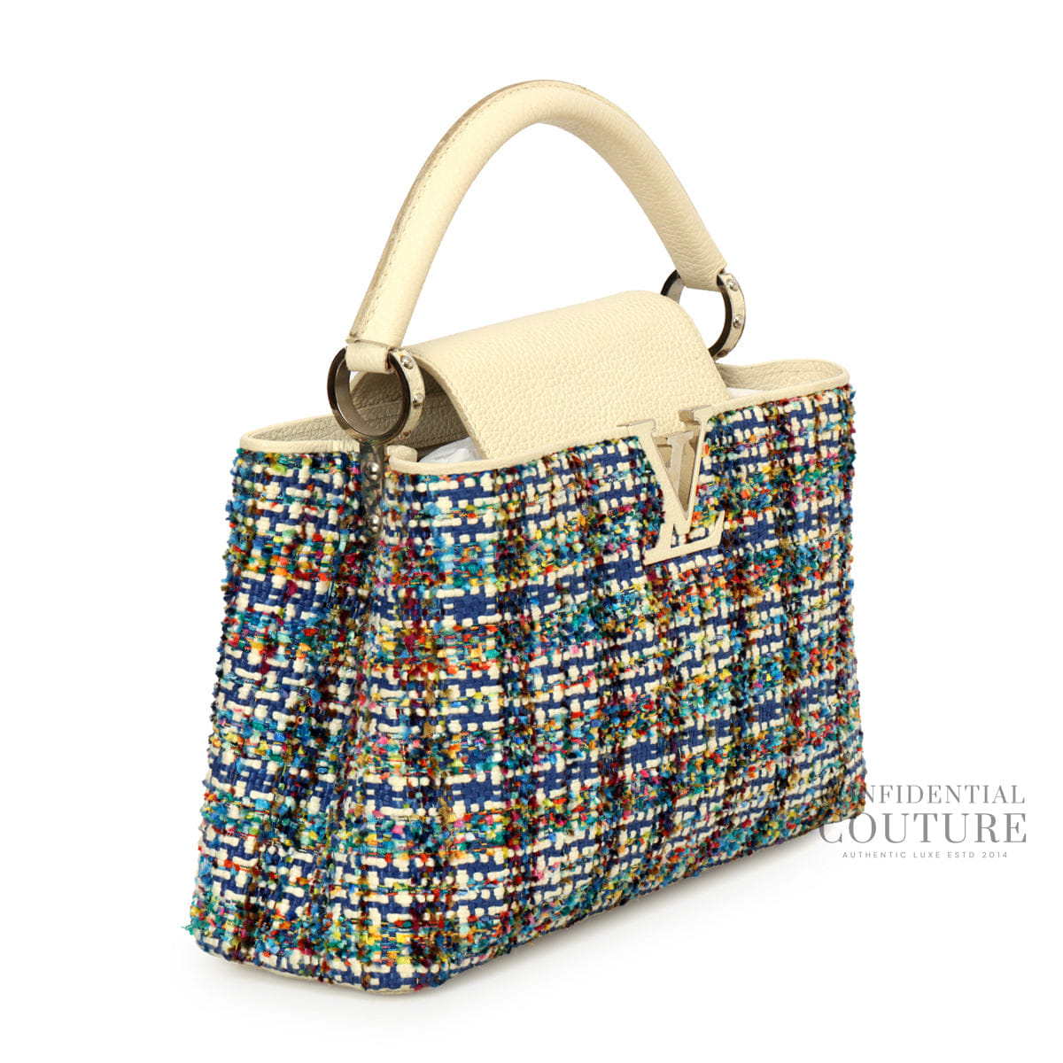 Louis Vuitton Capucines Tweed Multi - Colour MM Bag