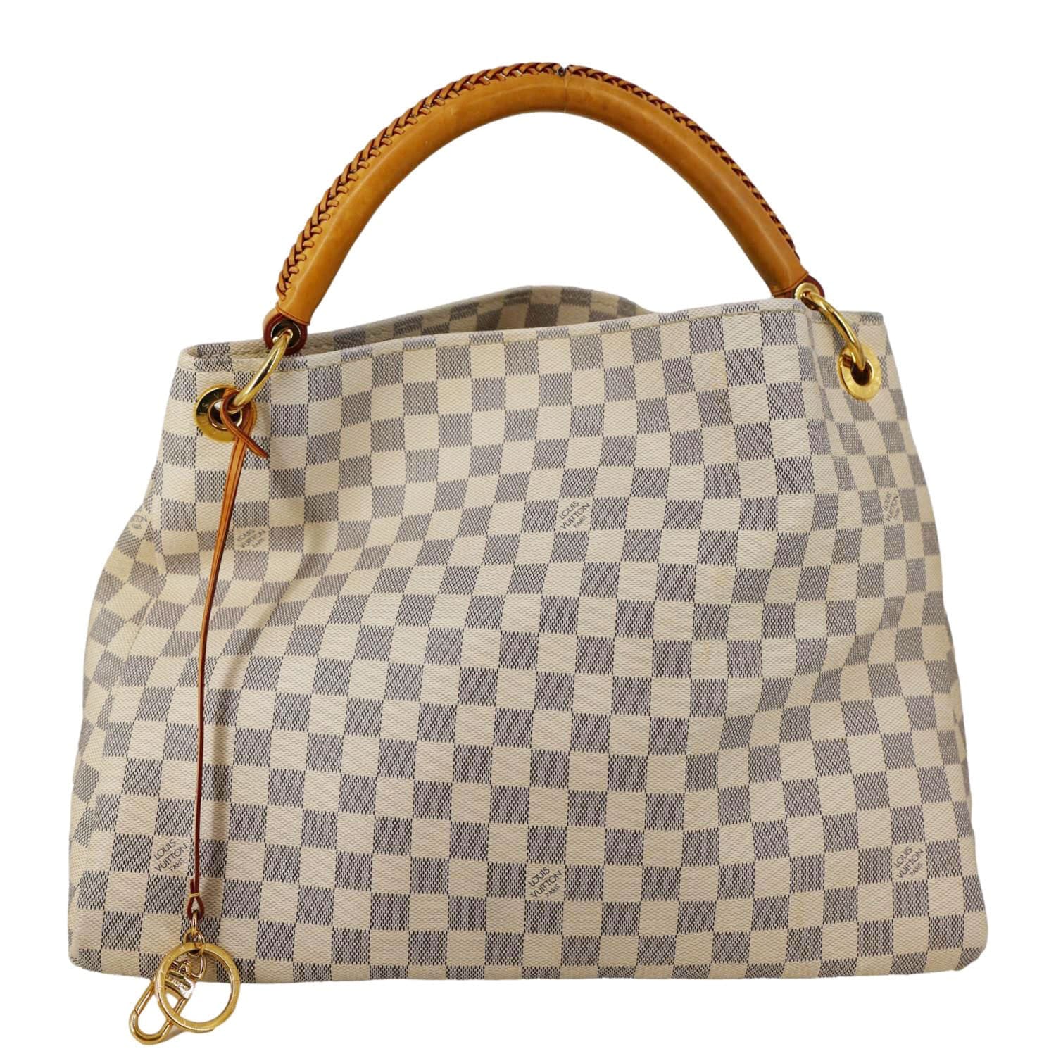 LOUIS VUITTON Artsy MM Damier Azur Hobo Bag White